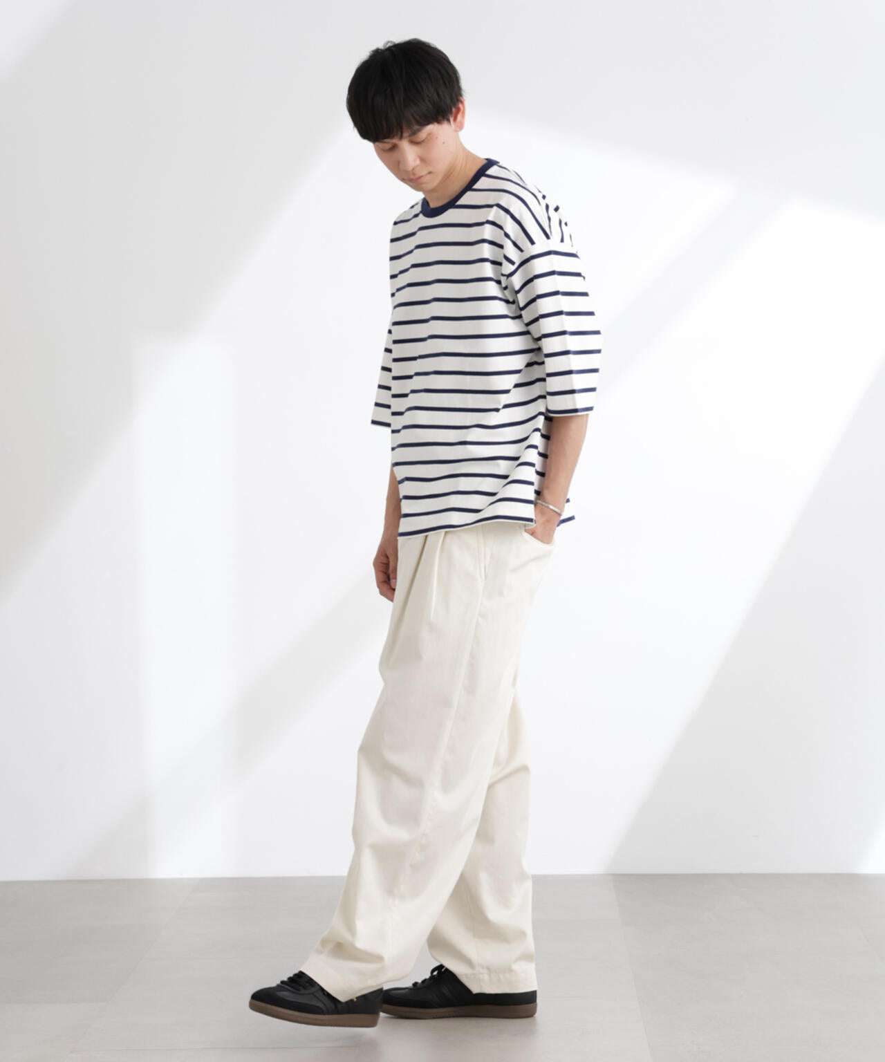 ルーズフィットワイドスリーブTシャツ 7分袖 6725124224