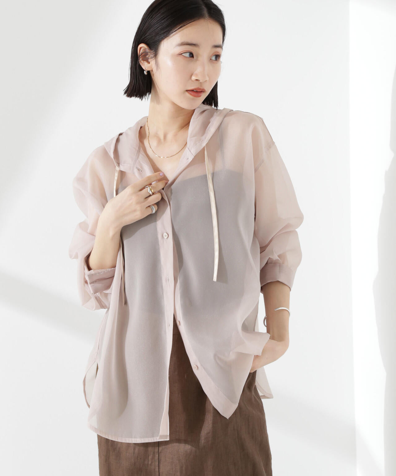 シアーフードシャツ 6735120316
