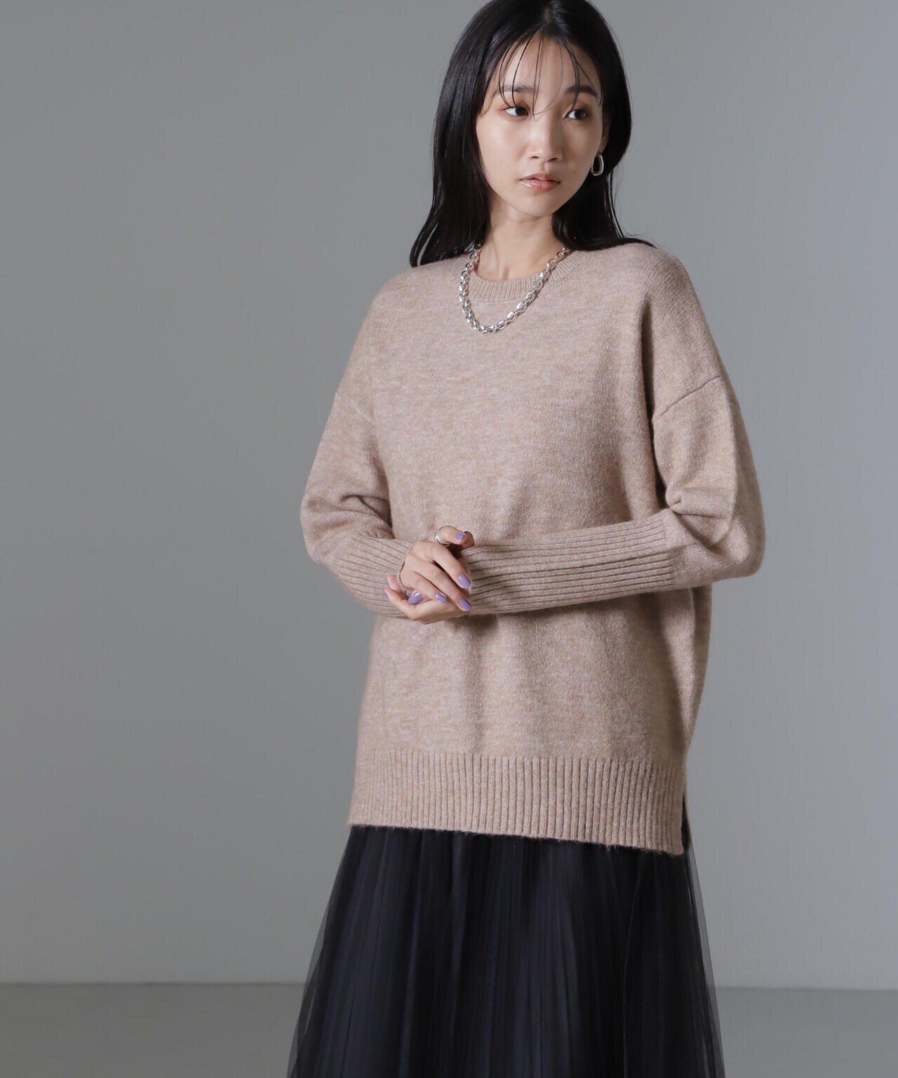 クルーネックニットプルオーバー 6734222322