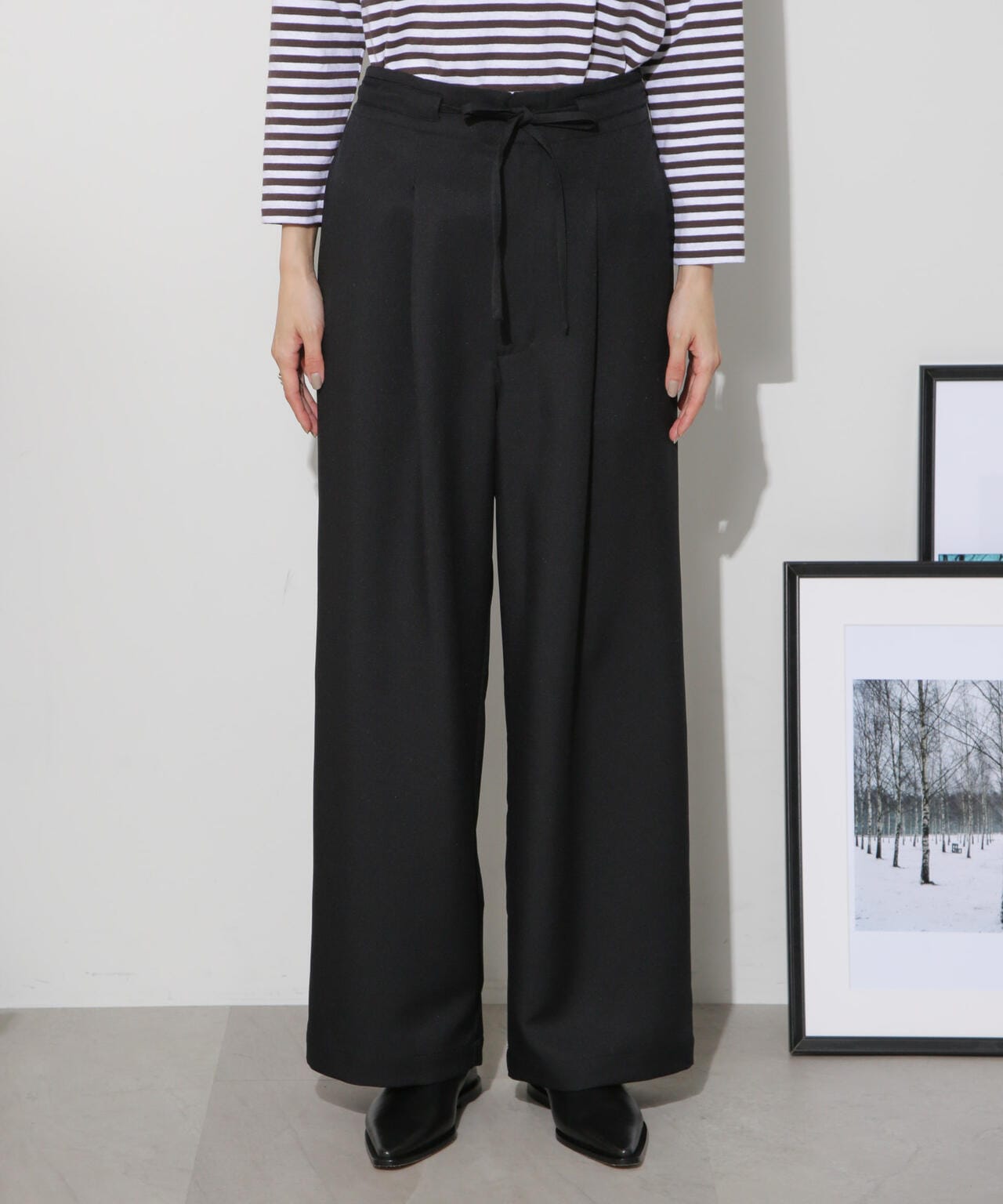 ウエストリボンベルトパンツ(セットアップ可) 6734127304
