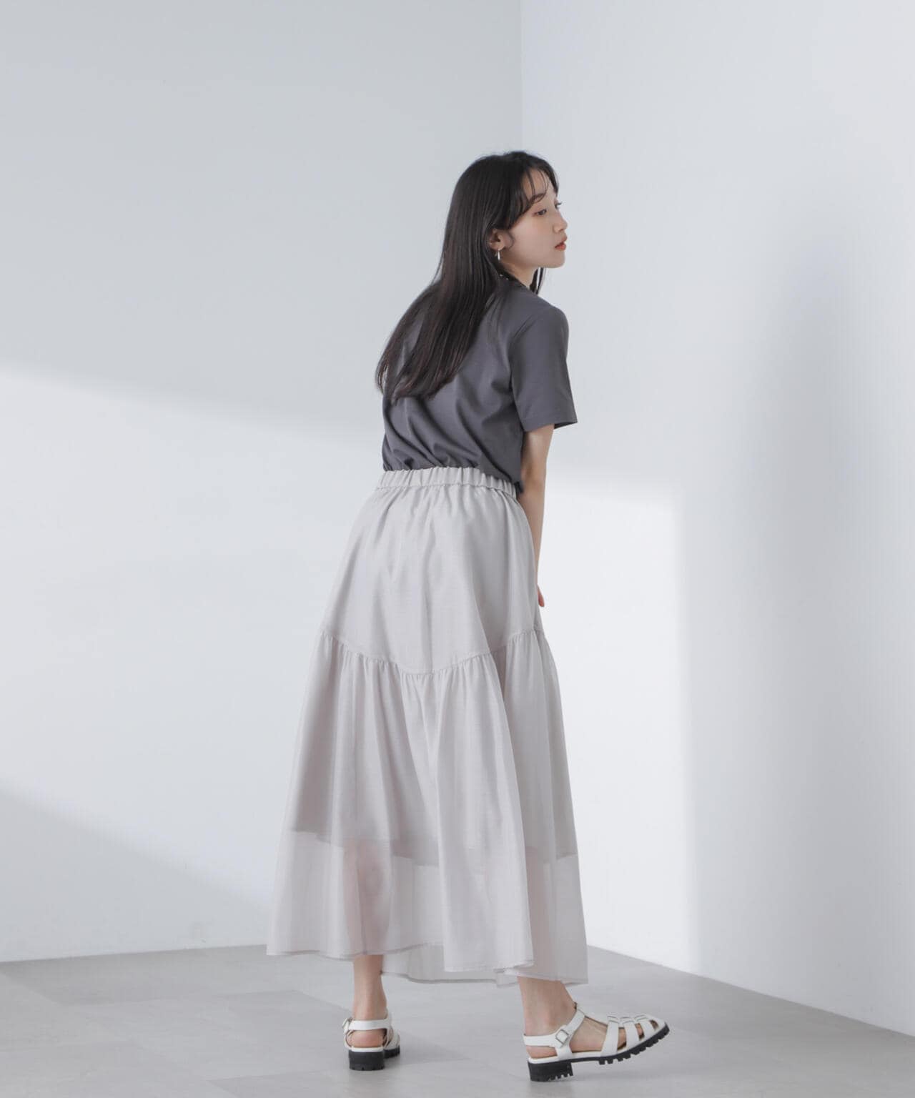 シアーギャザースカート 6734130318