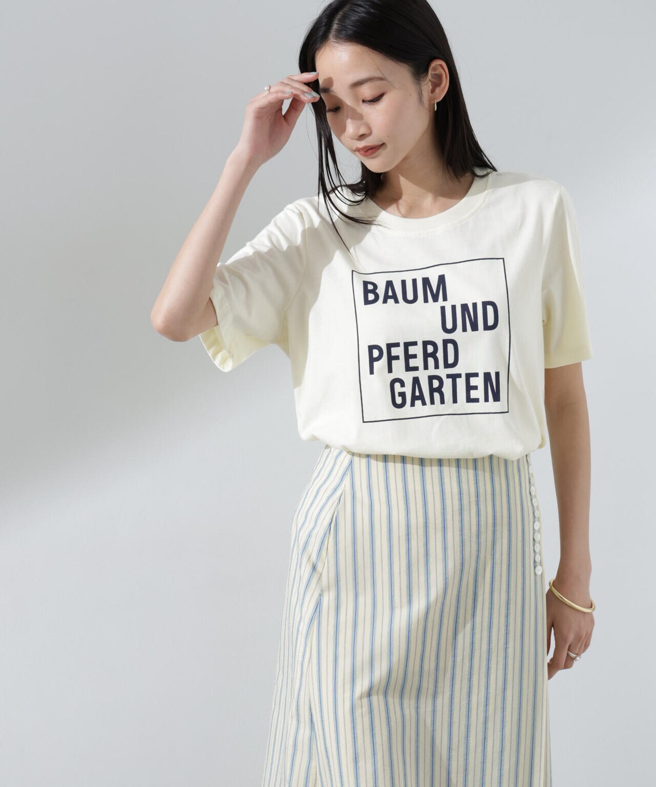 BAUM UND PFERDGARTEN/Organic Cotton Jersey ロゴTシャツ 6715124002