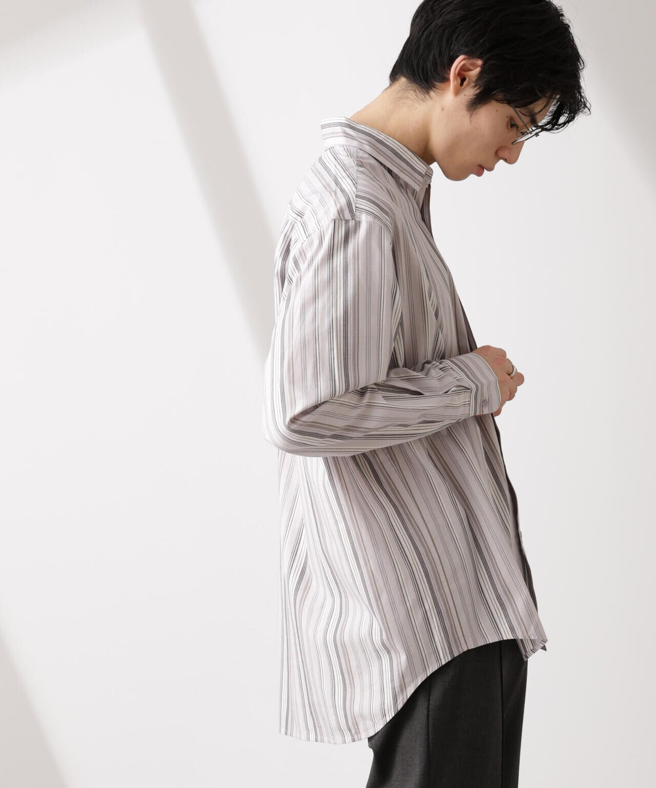 ランダムストライプシャツ 長袖 6725120206