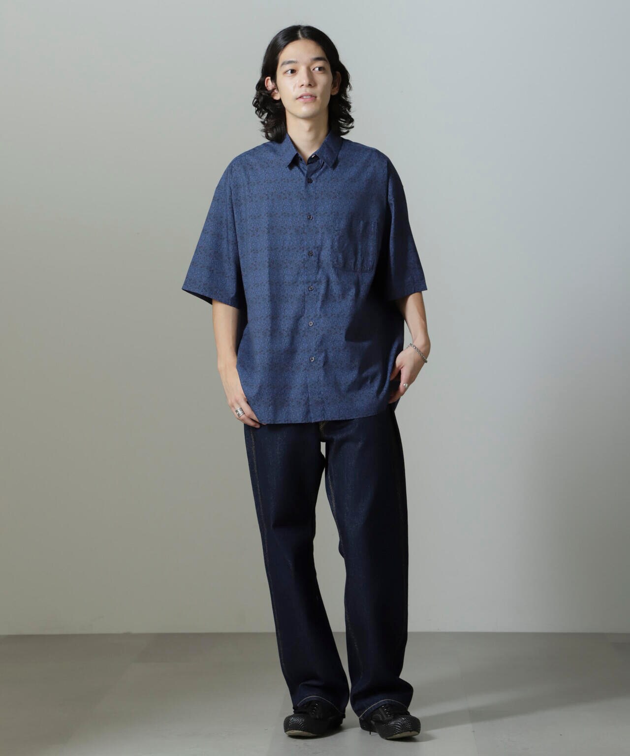 オリジナル小花柄シャツ 半袖 6724221219