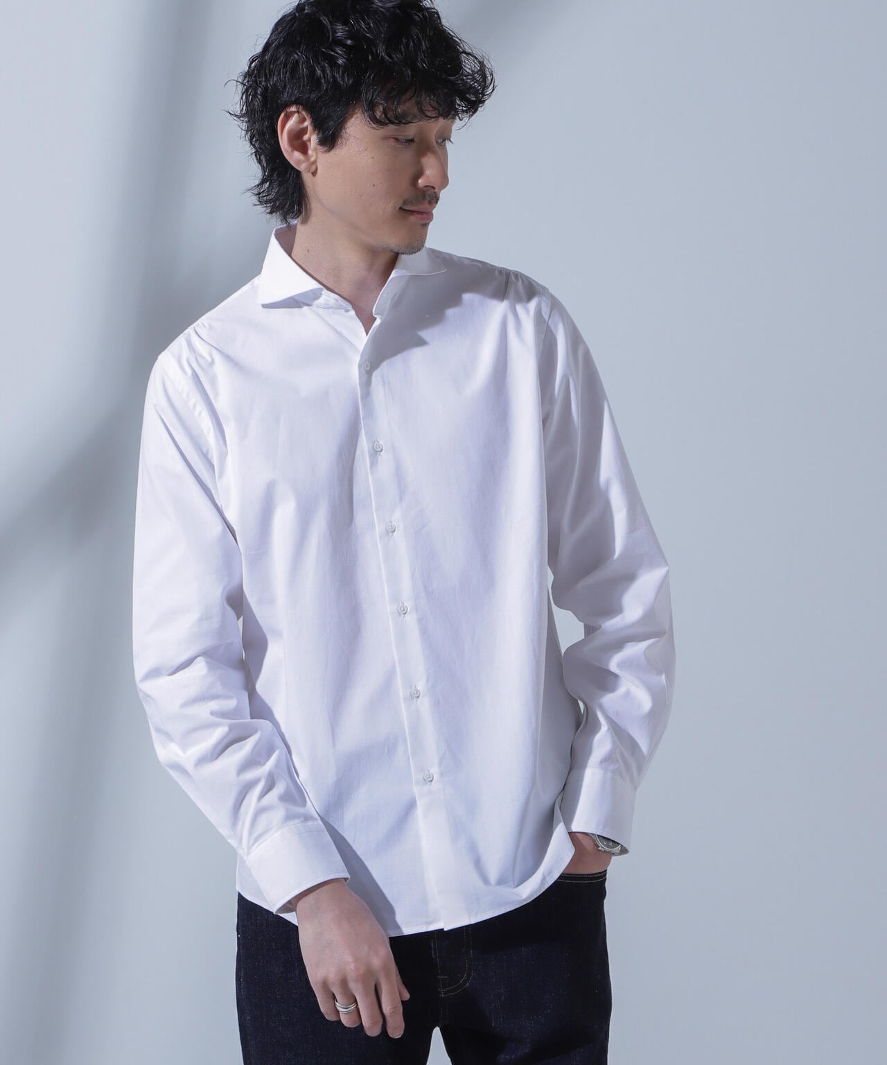 「N SHIRTS」AntiSoaked(R)汗染み防止ホリゾンタルカラーシャツ長袖 6684120227