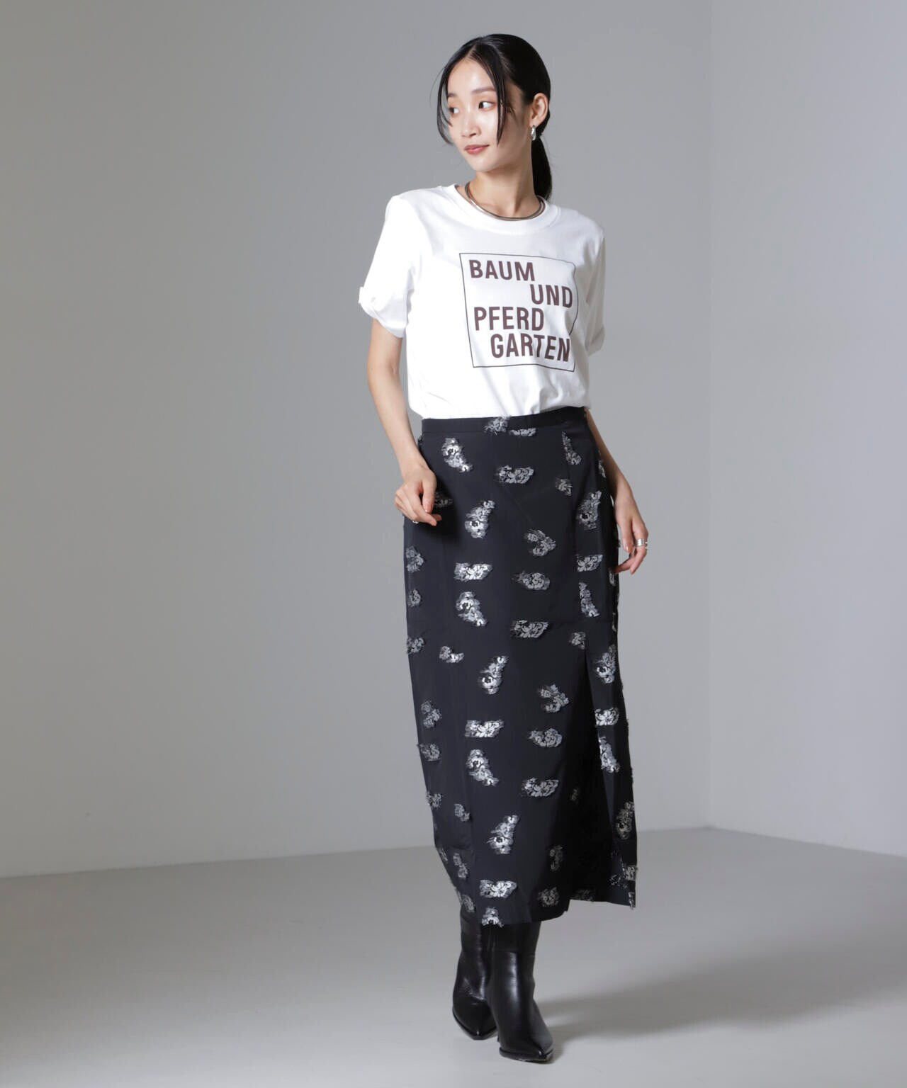 Baum und Pferdgarten/Flower Jacquard スカート(セットアップ可) 6714230013
