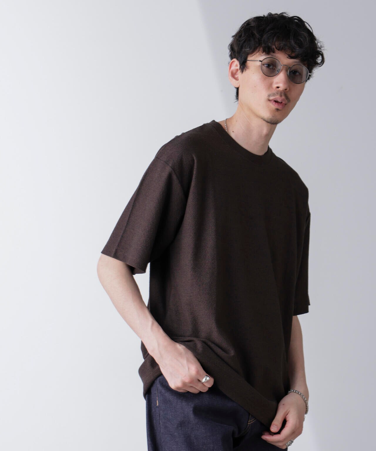 カットジョーゼットクルーネックTシャツ 6684224211