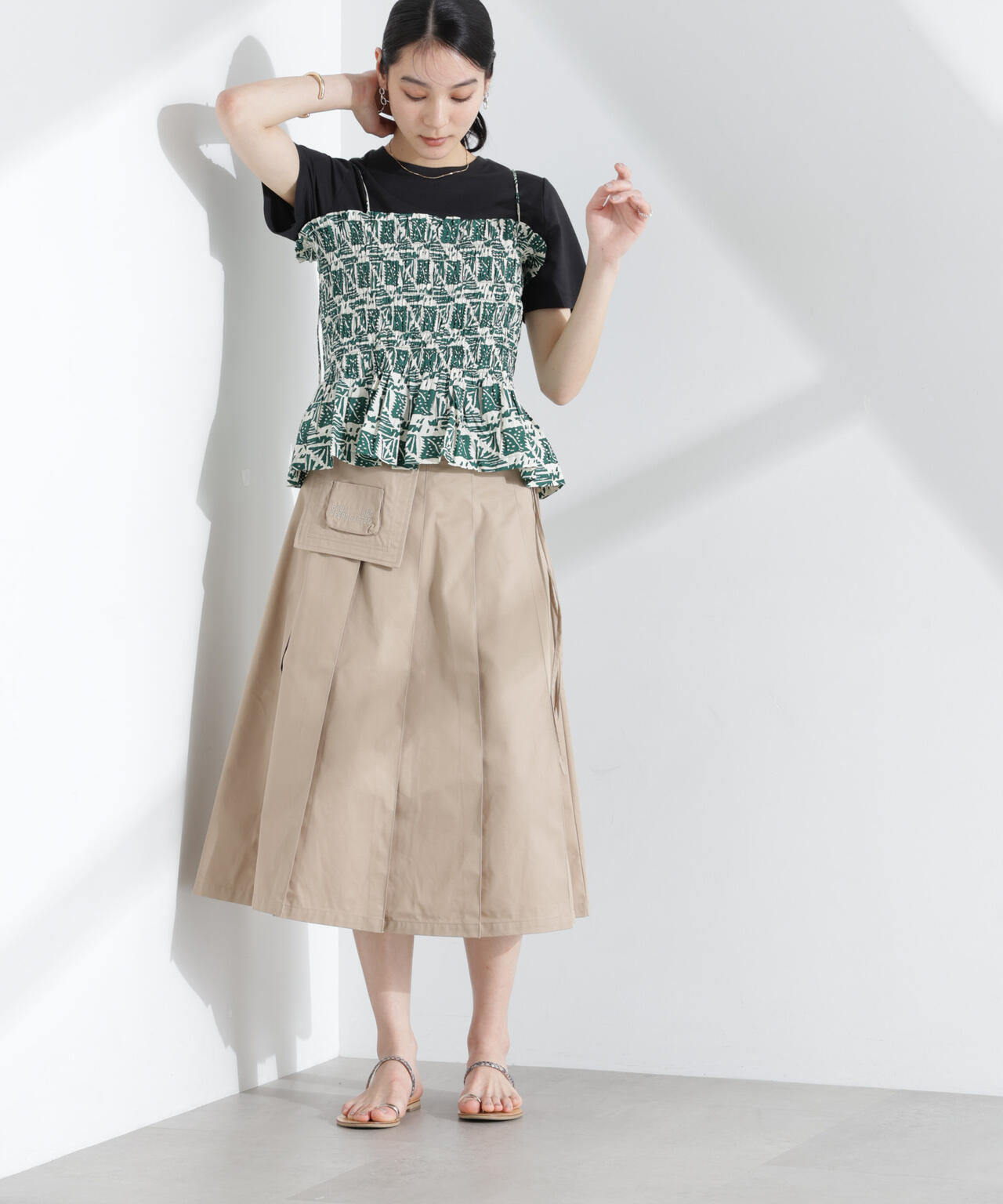 BAUM UND PFERDGARTEN/Heavy Cotton プリーツスカート 6715130009