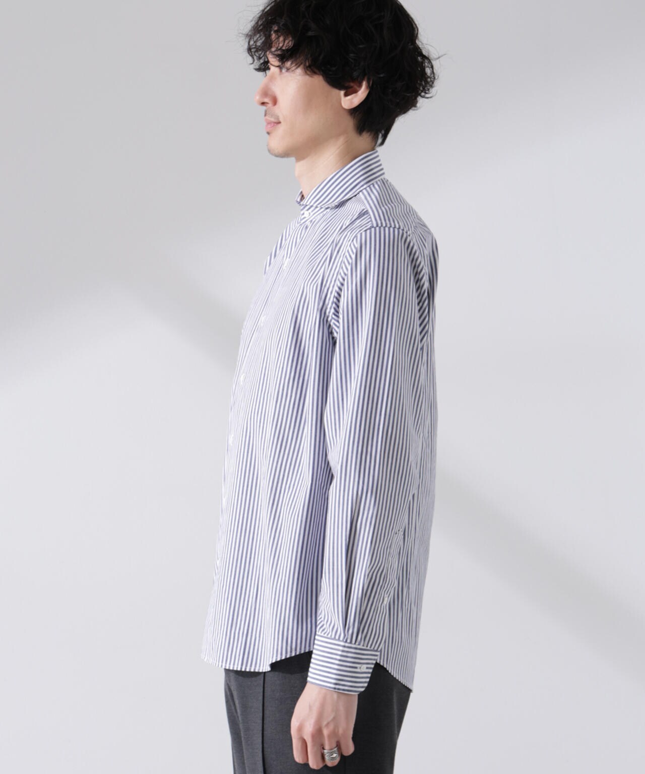 「N shirt」Anti Soaked(R) 汗染み防止ホリゾンタルカラーシャツ長袖 6685120202