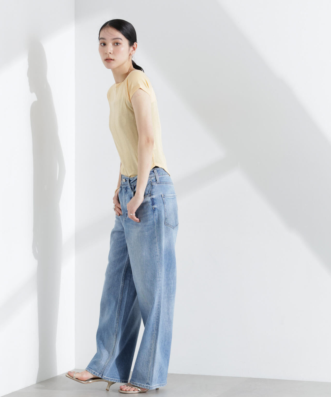 Healthy DENIM/Pink Pepper ワイドストレートデニム 6715127041