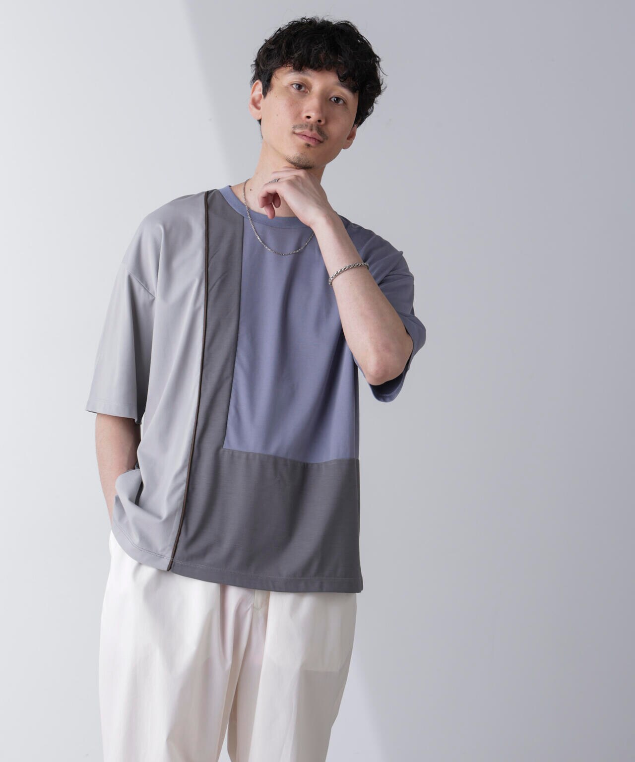 リラックス切り替えスムースTシャツ 半袖 6724124261