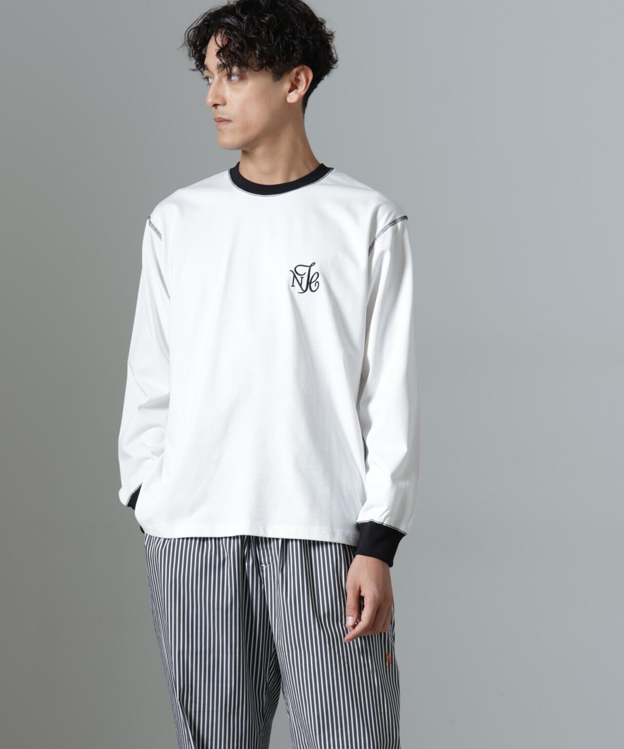 「NJ/CLUB」PARKSTOCK ロゴ刺繍ロングスリーブTシャツ 6684223229