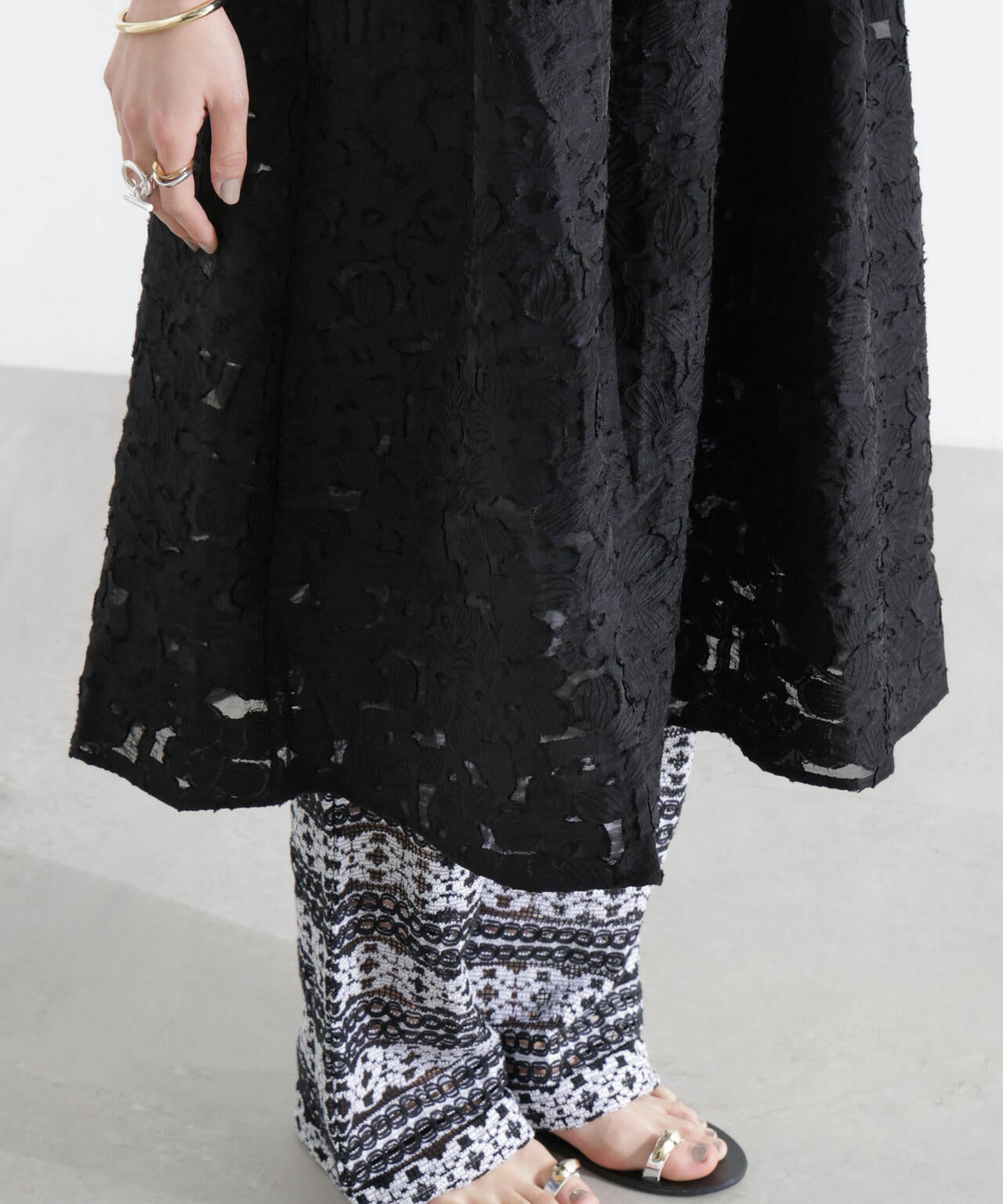 BAUM UND PFERDGARTEN/Flower Jacquard ワンピース 6715119047