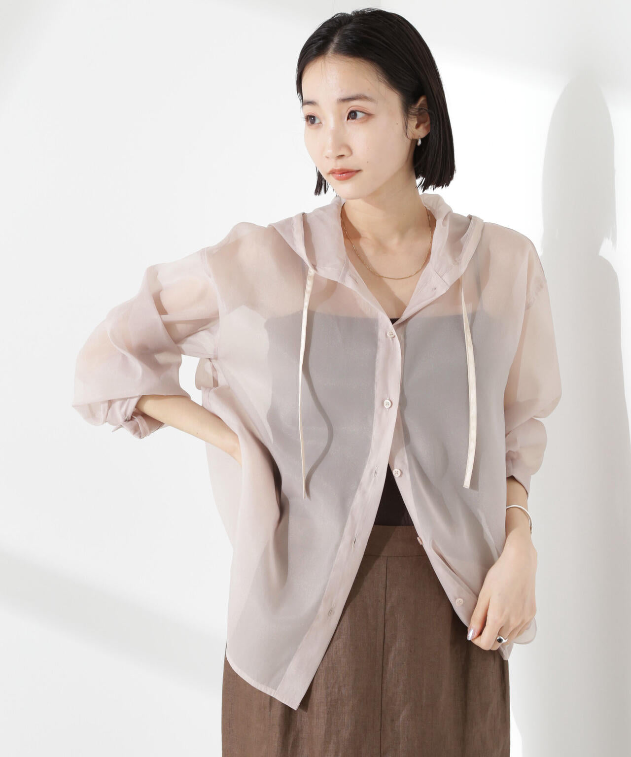 シアーフードシャツ 6735120316