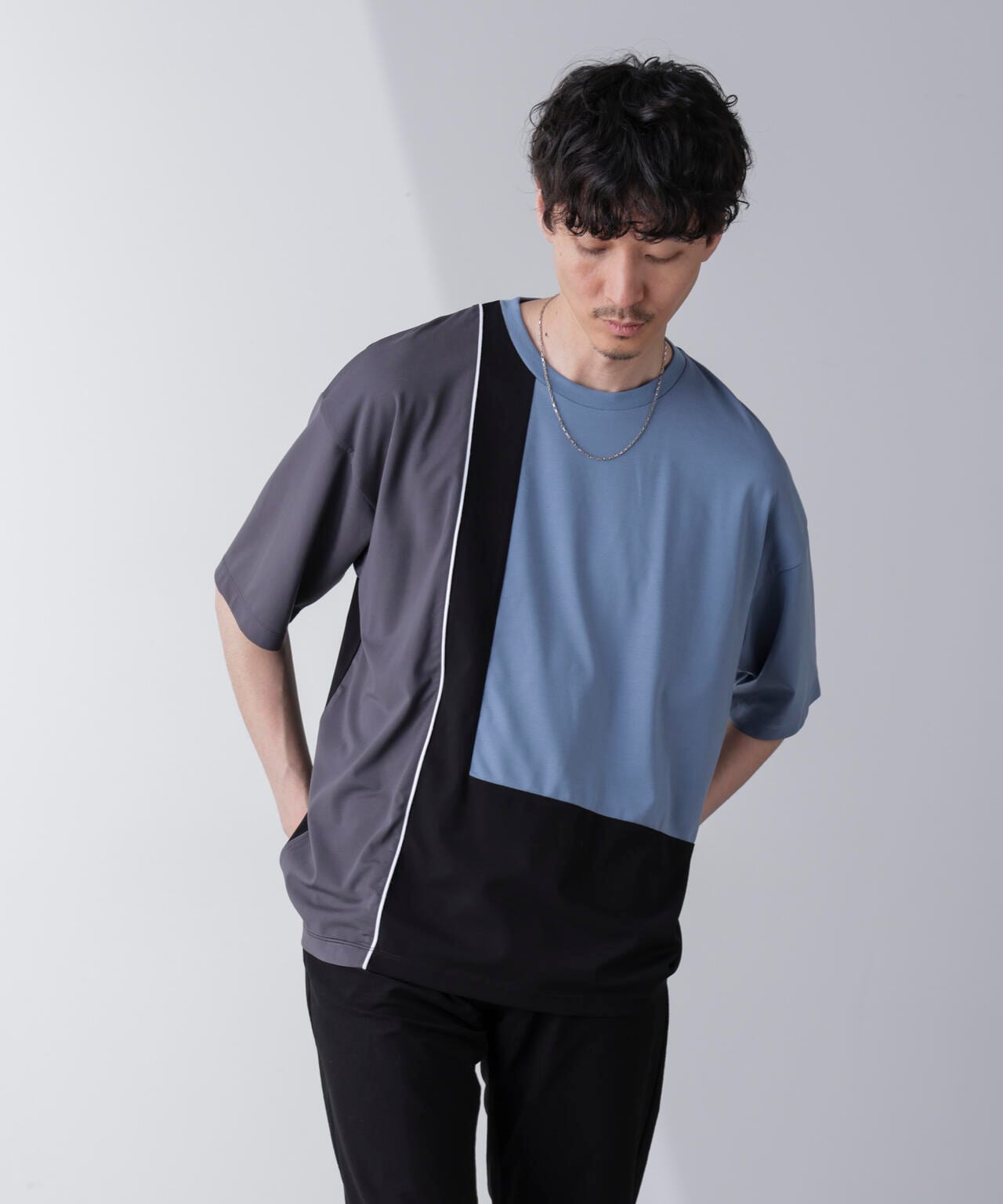 リラックス切り替えスムースTシャツ 半袖 6724124261