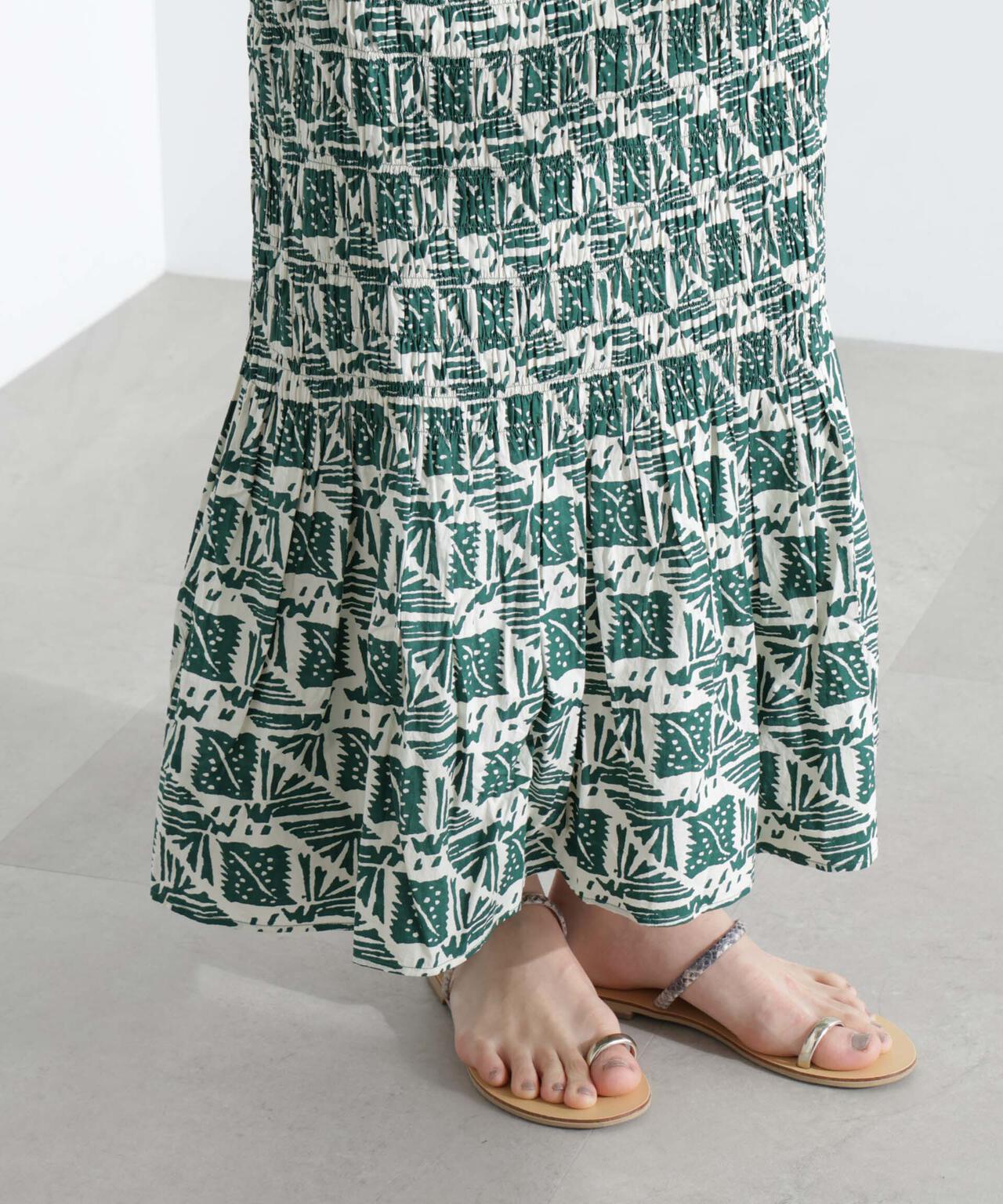 Sara mallika/COTTON POPLIN SHIRRING SKIRT 6715130013