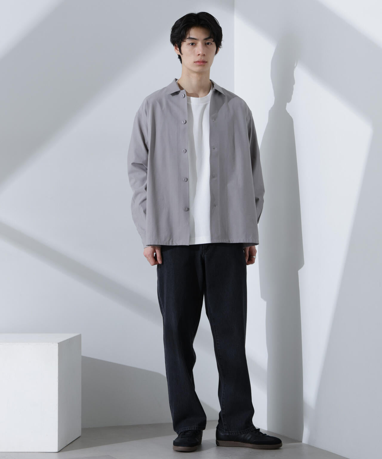 ストレッチワイドシャツブルゾン(セットアップ可) 6725112207