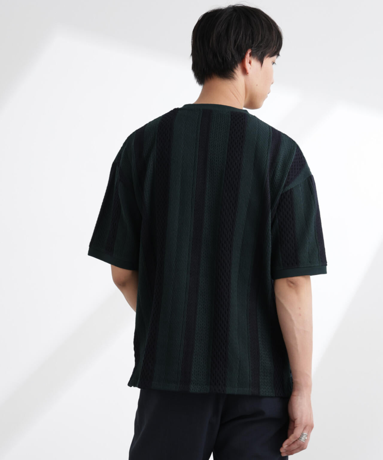 ストライプジャガードTシャツ 半袖 6725124221
