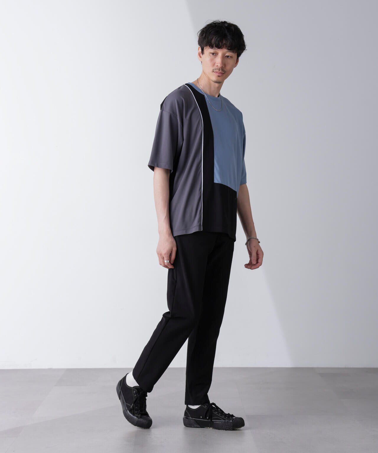 リラックス切り替えスムースTシャツ 半袖 6724124261