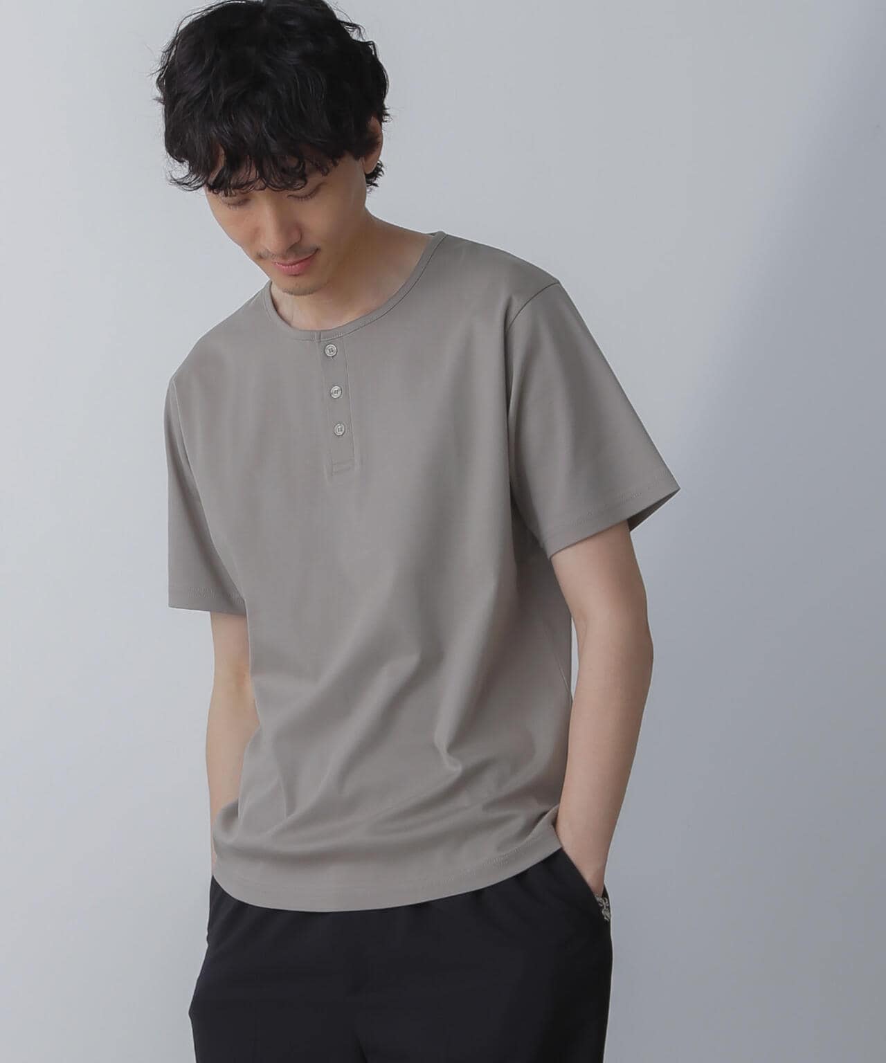 WEB限定/アンチスメル ヘンリーネックTシャツ 半袖 6724124227