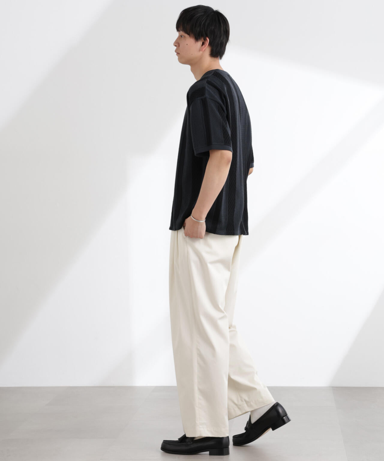 ストライプジャガードTシャツ 半袖 6725124221