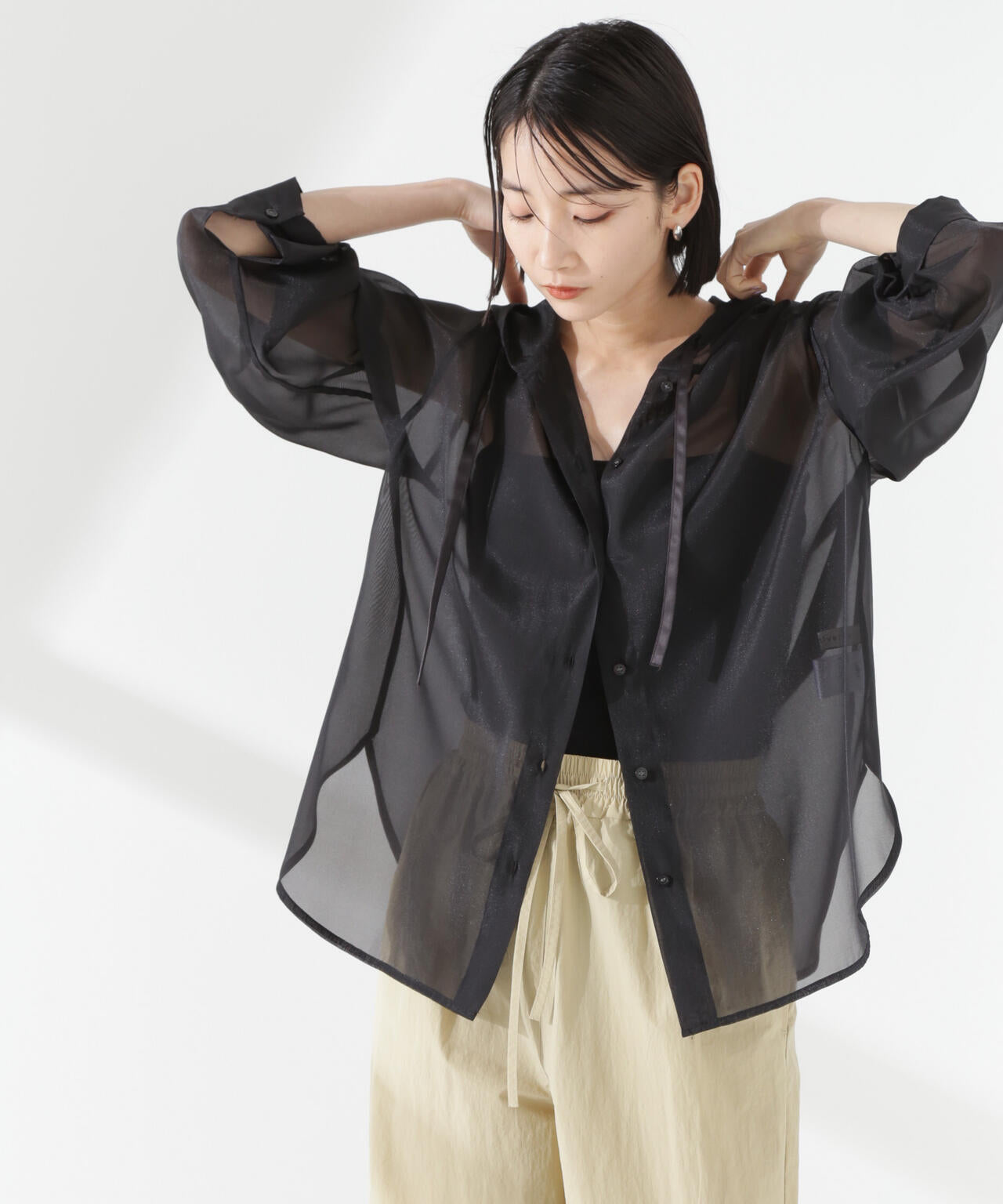 シアーフードシャツ 6735120316