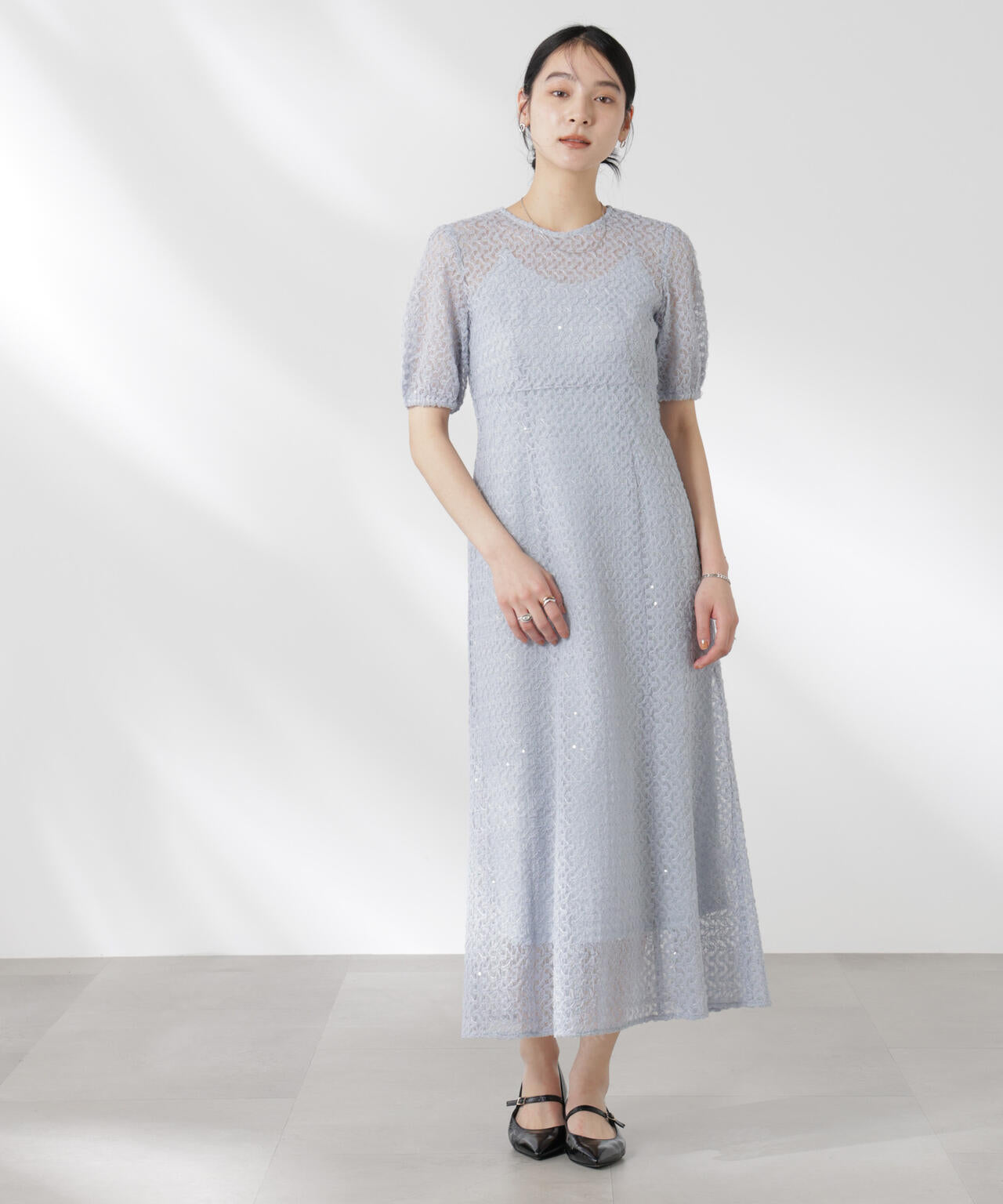 kaene/スパンコールレースドレス 6715119065