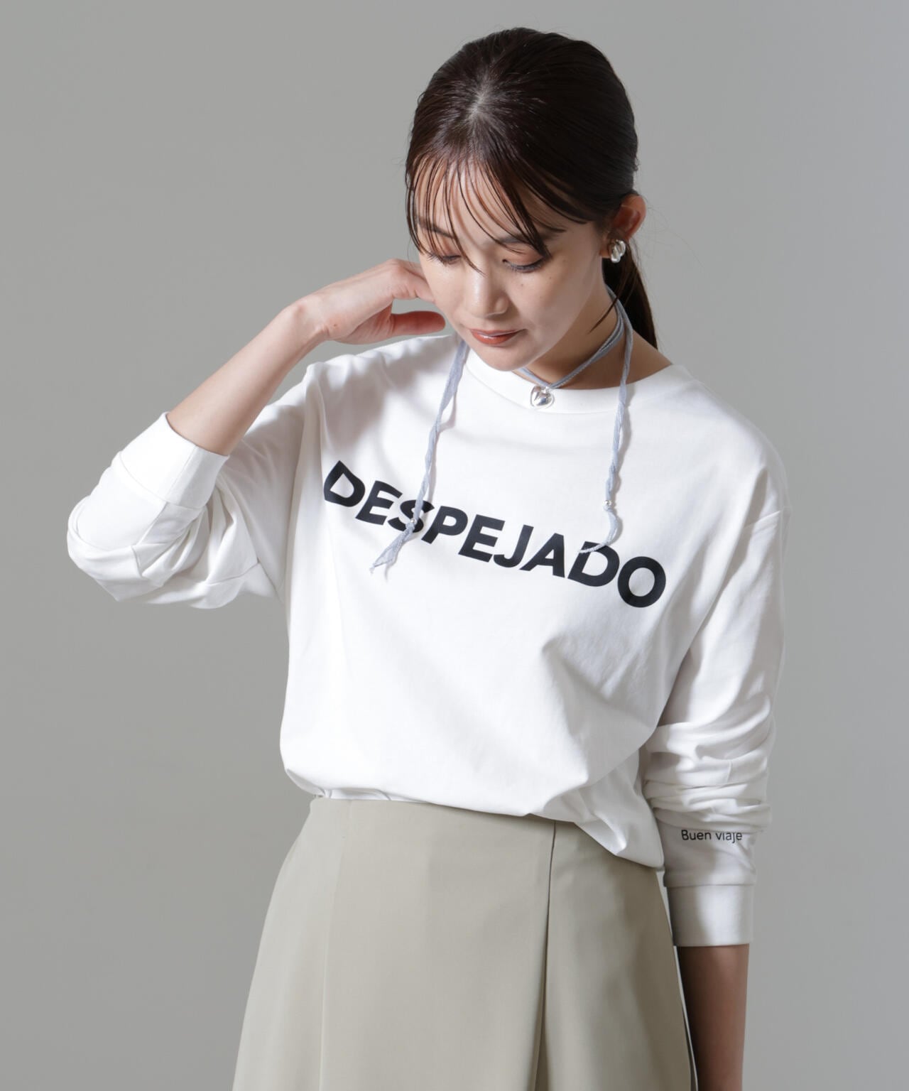 レタード ロゴ プリント ロングスリーブ Tシャツ