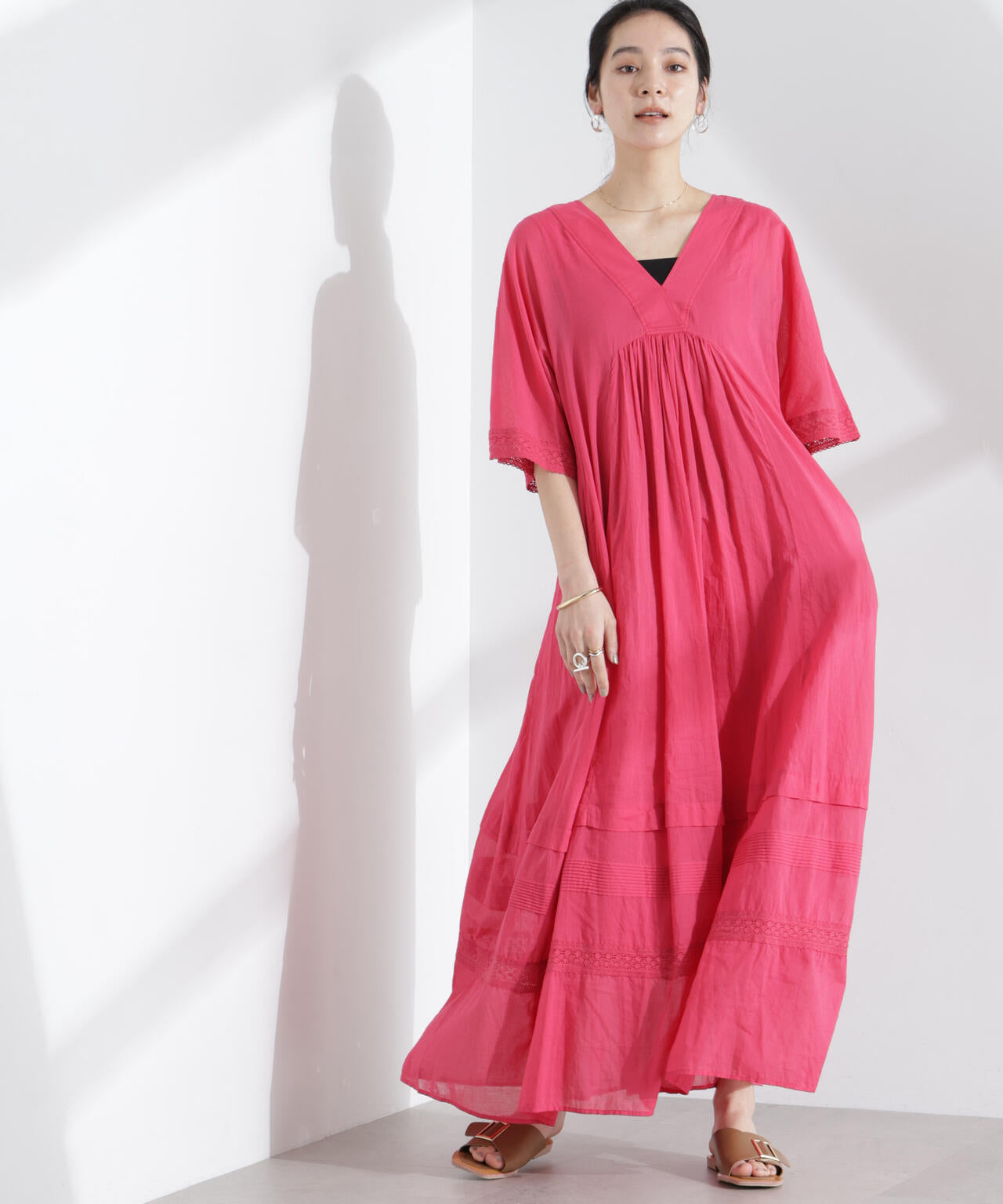 Sara mallika/COTTON VOILE LACE PINTUCKDRESS 6715119053