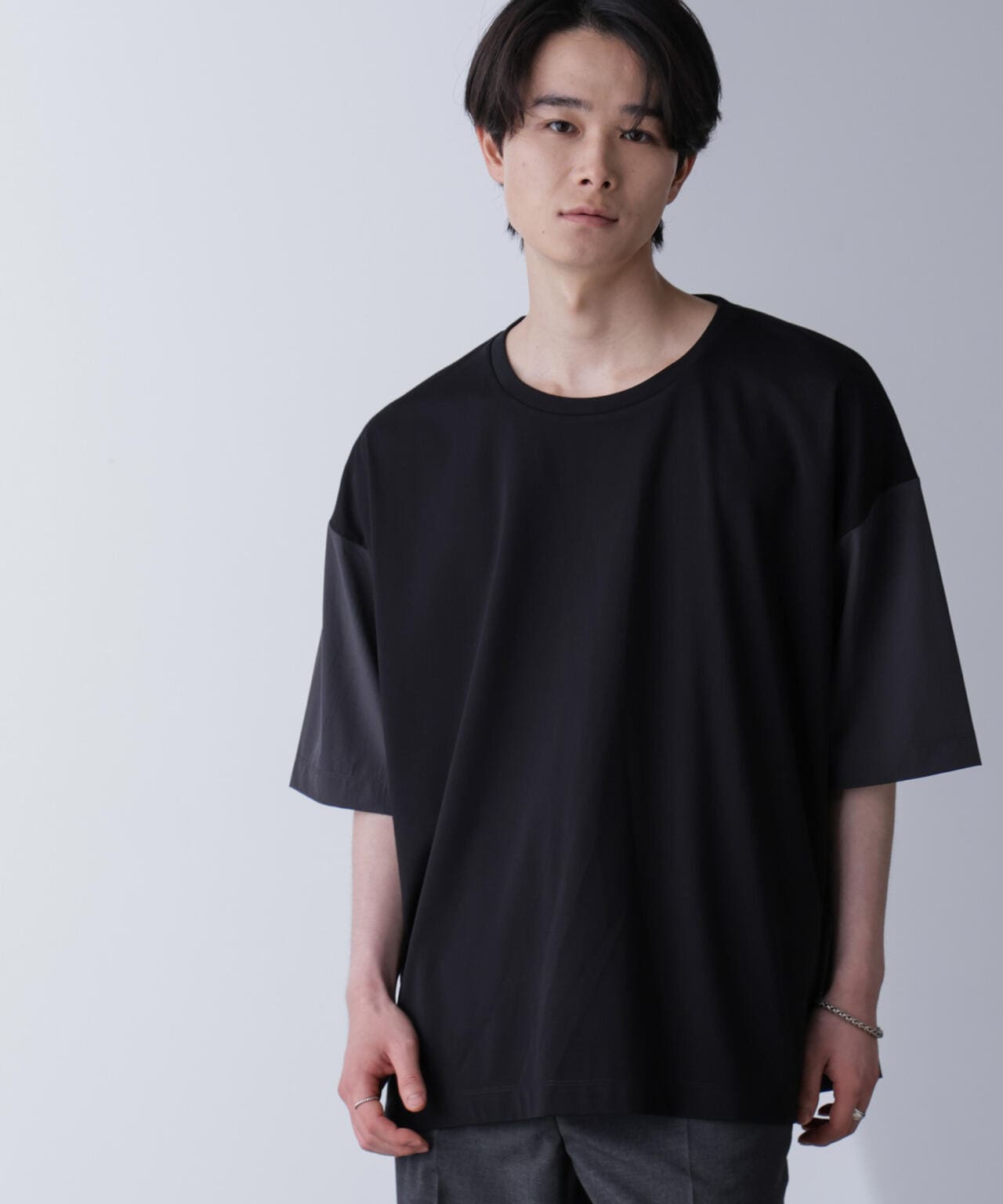 WEB限定/袖切り替えビッグTシャツ 半袖 6724224211