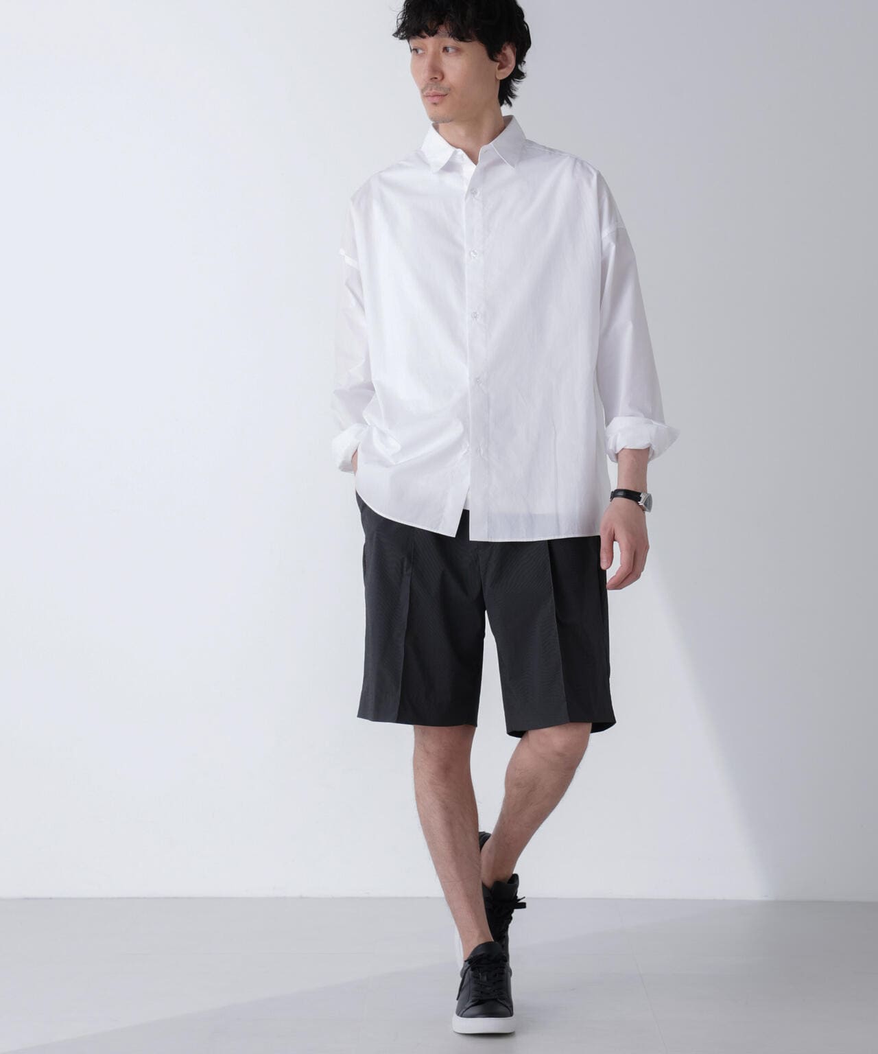 「N SHORTS」ショーツ ライトナイロンピンストライプ 6684128206
