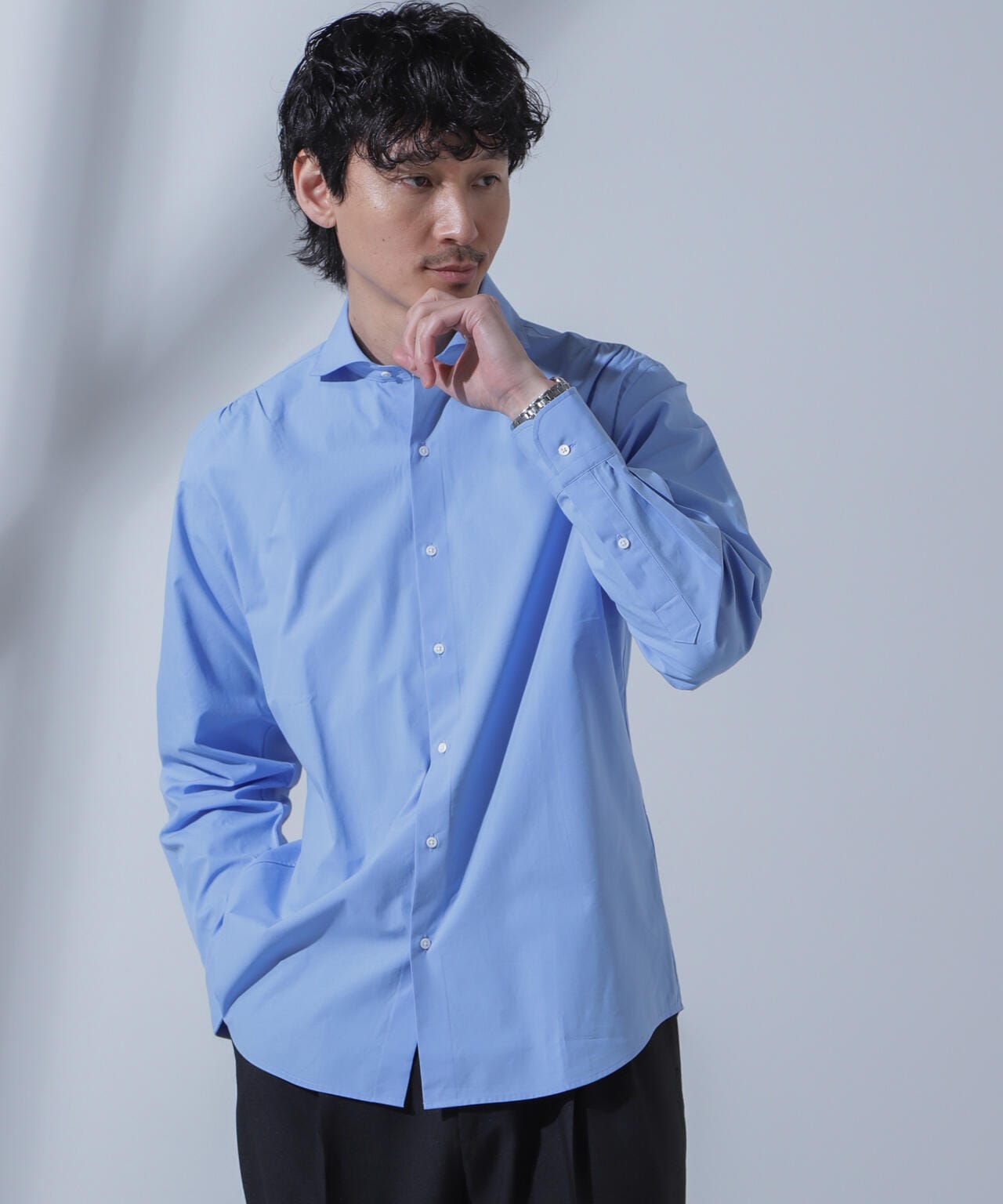 「N SHIRTS」AntiSoaked(R)汗染み防止ホリゾンタルカラーシャツ長袖 6684120227