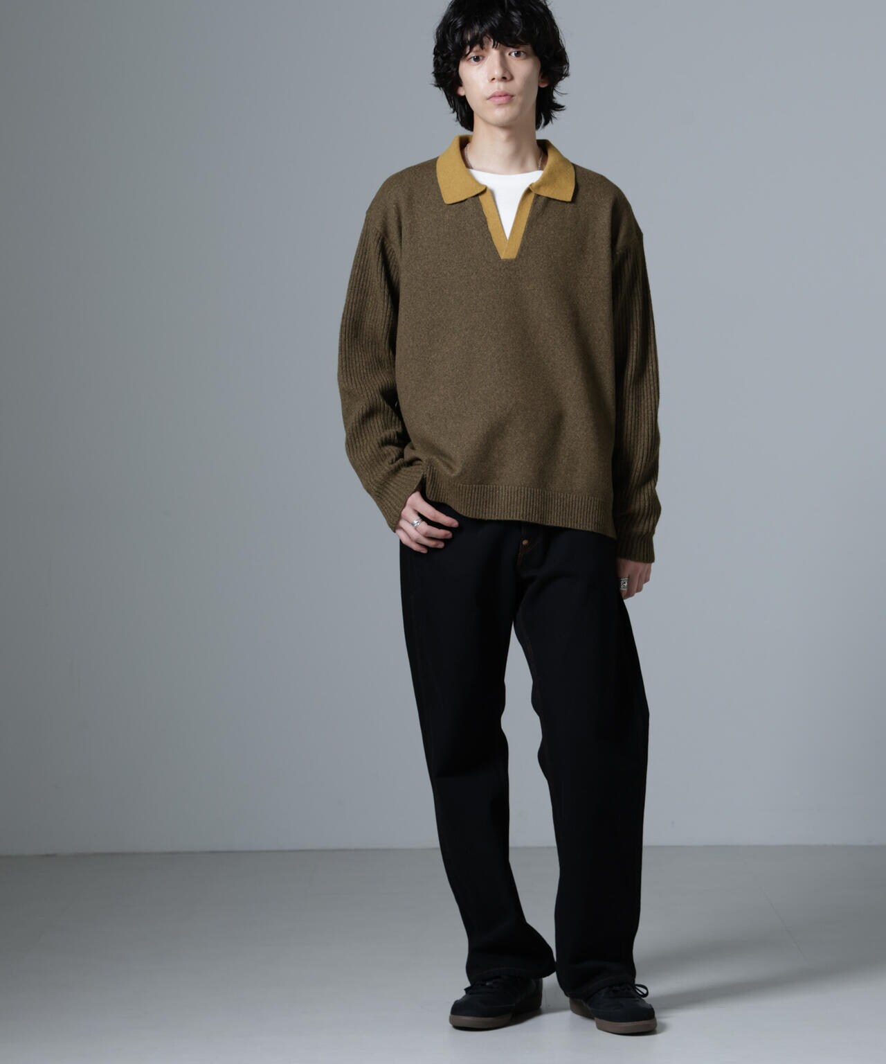 WEB限定/バイカラースキッパーニット 6724222229