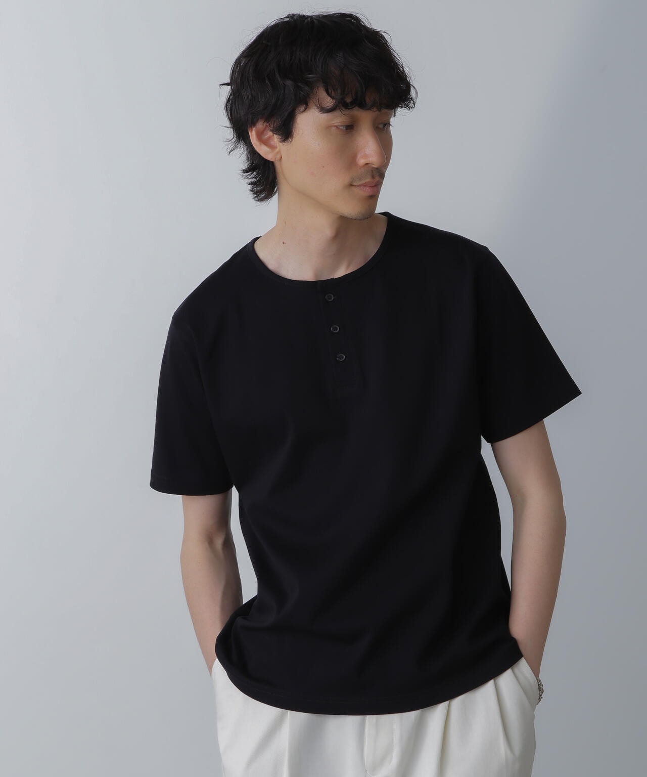 WEB限定/アンチスメル ヘンリーネックTシャツ 半袖 6724124227