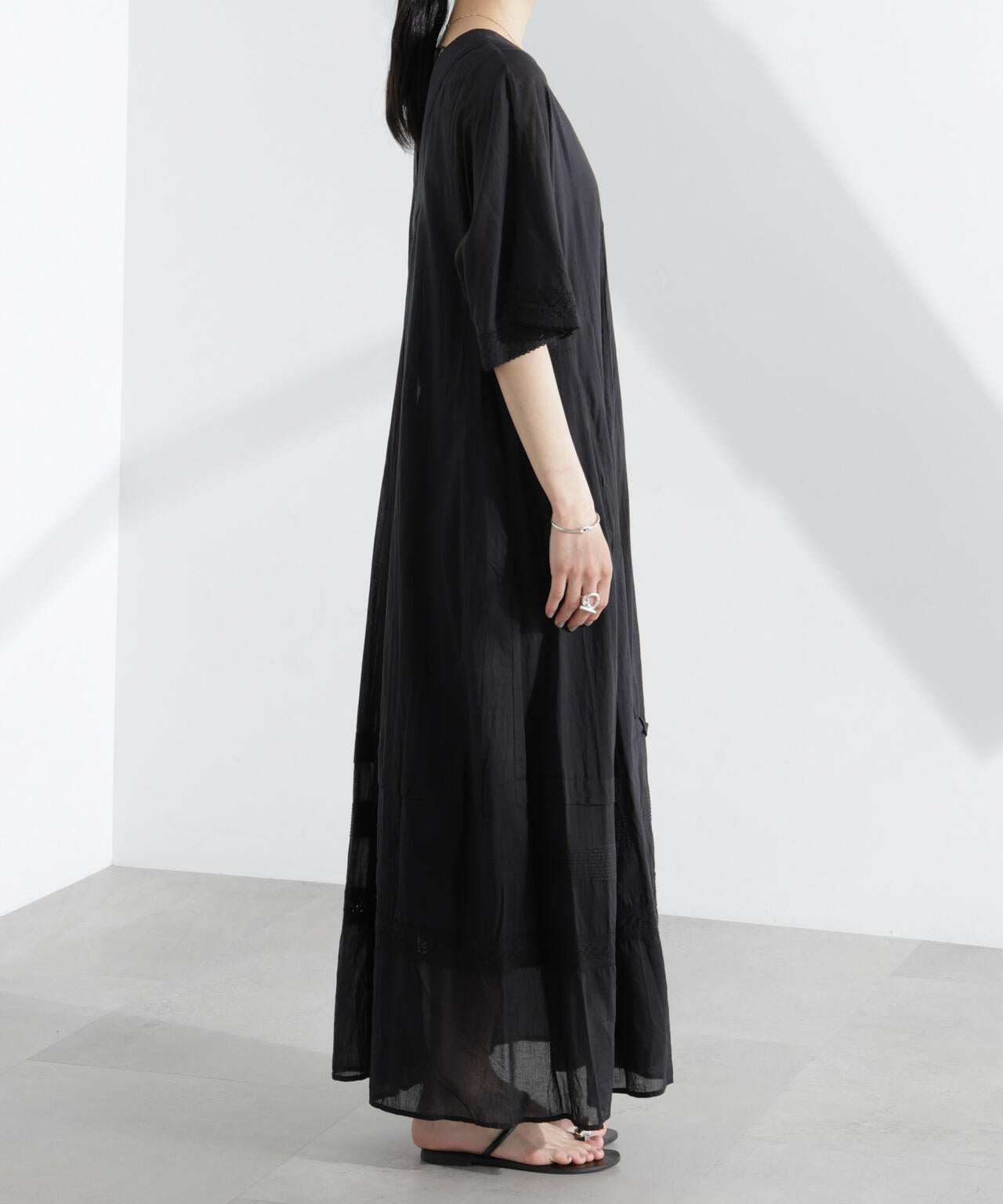 Sara mallika/COTTON VOILE LACE PINTUCKDRESS 6715119053