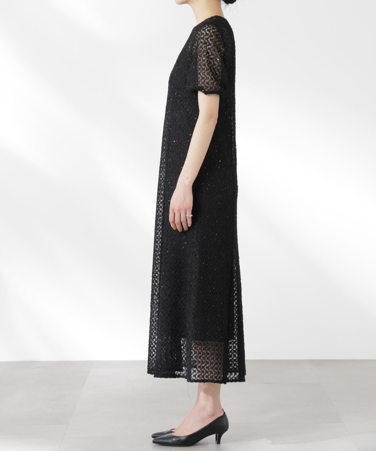 kaene/スパンコールレースドレス 6715119065