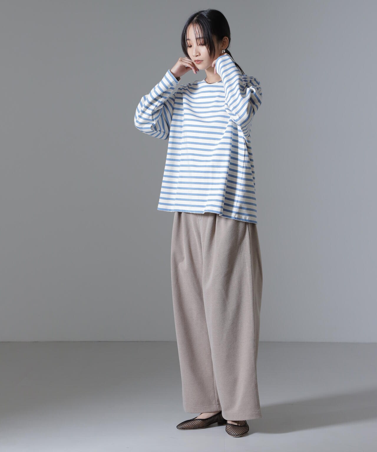 起毛カットタックワイドパンツ 6734227305