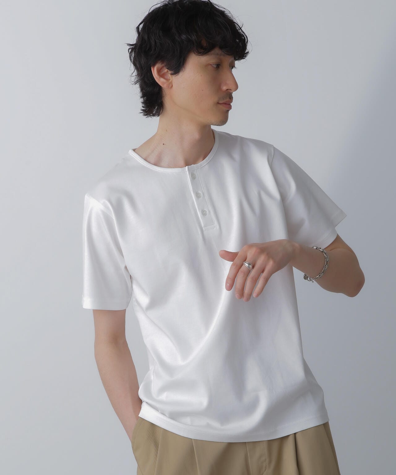 WEB限定/アンチスメル ヘンリーネックTシャツ 半袖 6724124227