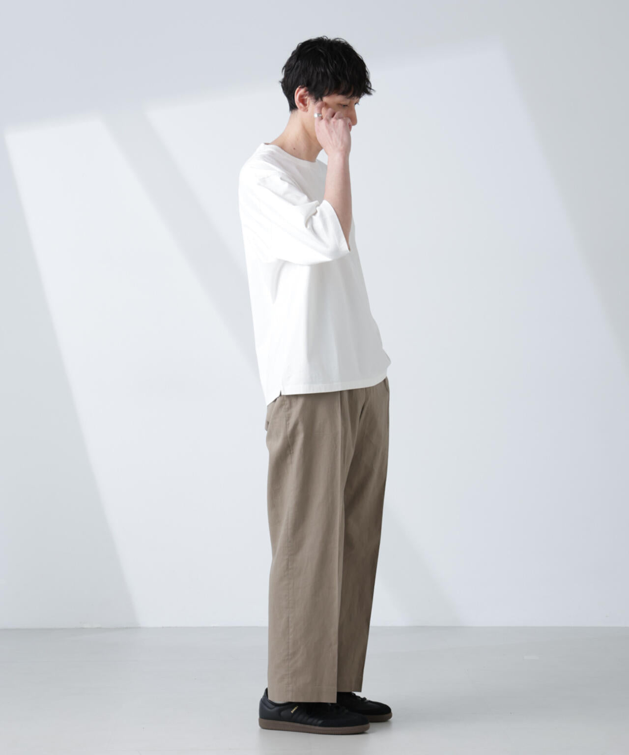ルーズフィットワイドスリーブTシャツ 7分袖 6725124224