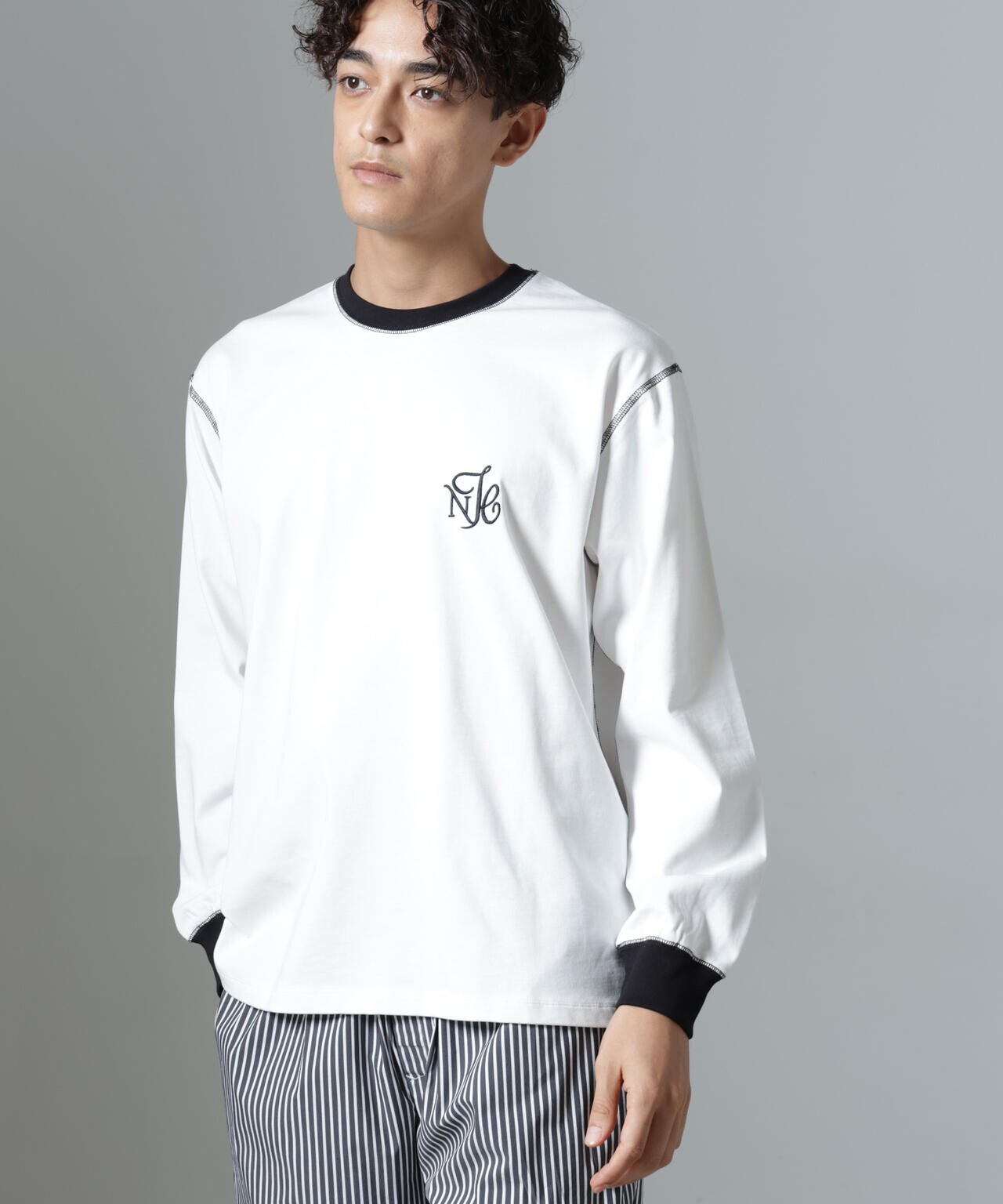 「NJ/CLUB」PARKSTOCK ロゴ刺繍ロングスリーブTシャツ 6684223229