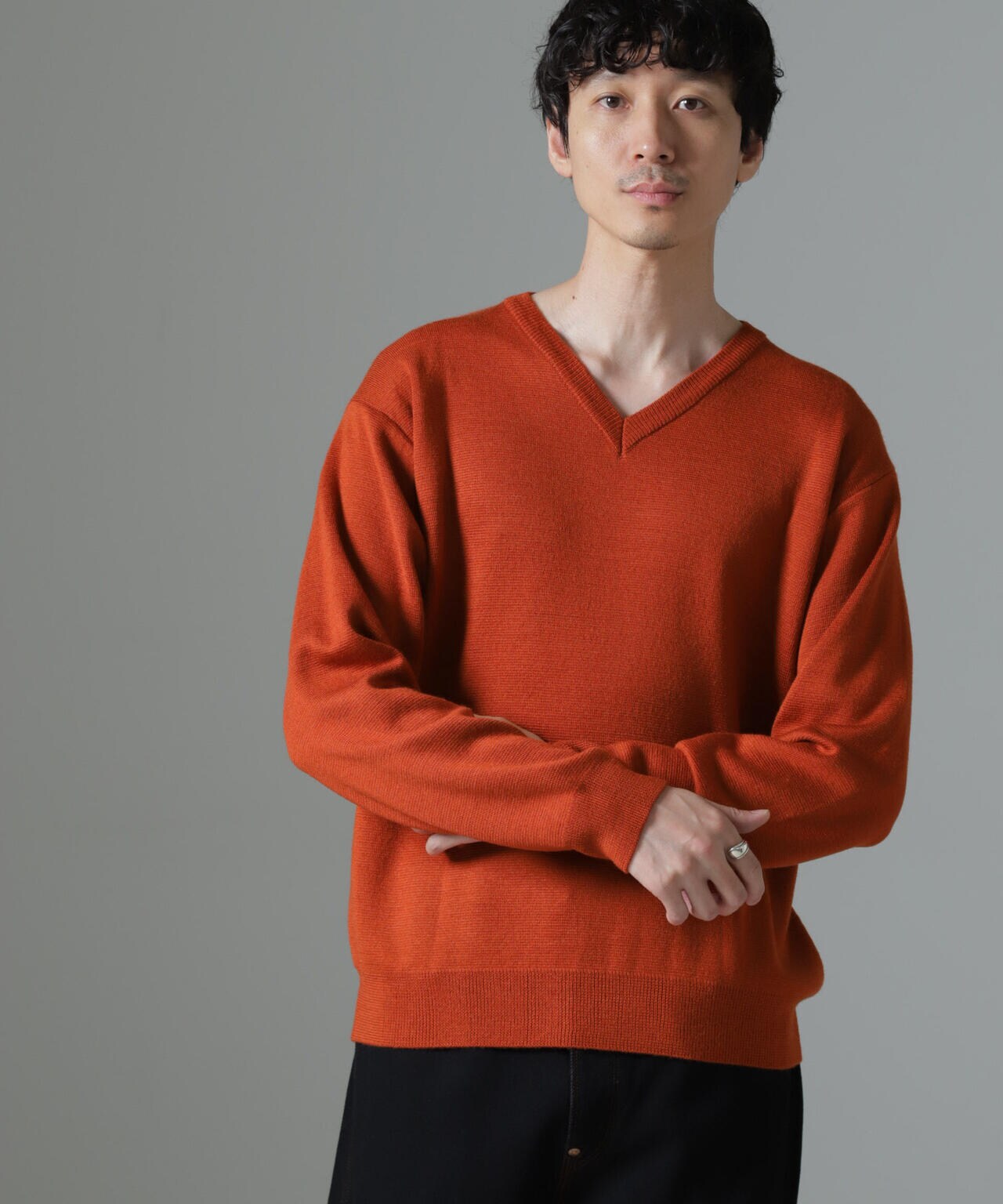 タスマニアミックス ミラノリブリラックスVネックニット 6724222212