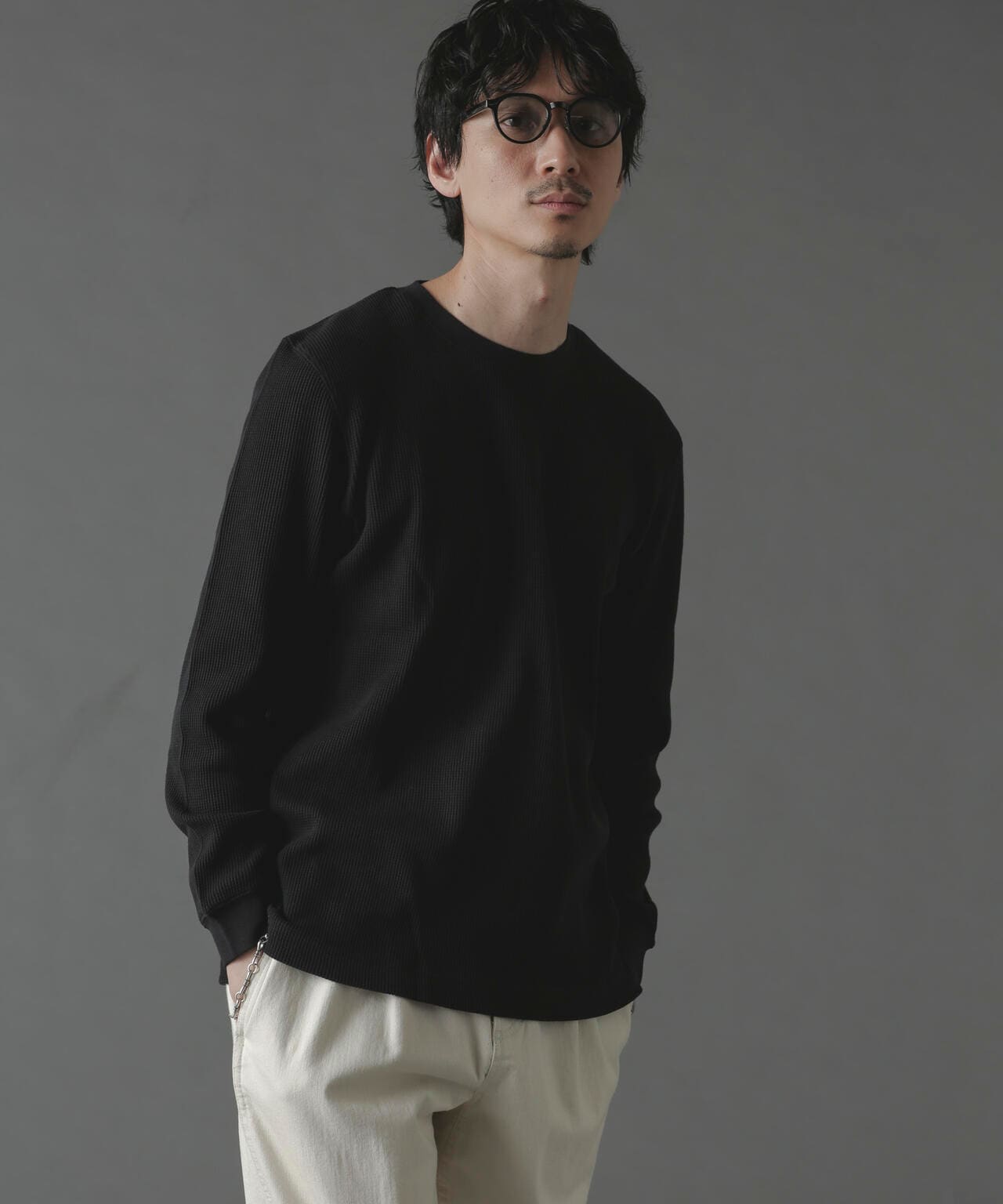 アンチスメルワッフルTシャツ 長袖 6724123212