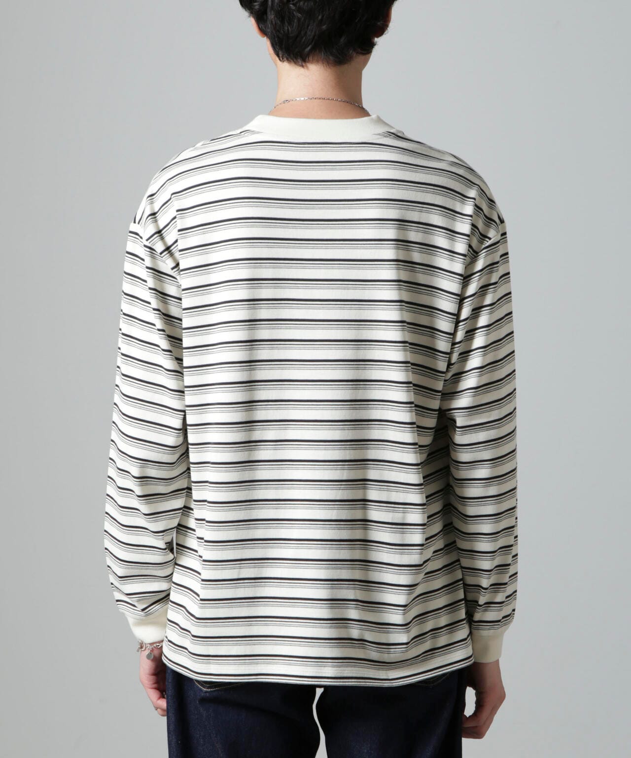 Anti Soaked(R) ランダムボーダークルーネックTシャツ 長袖 6684223213