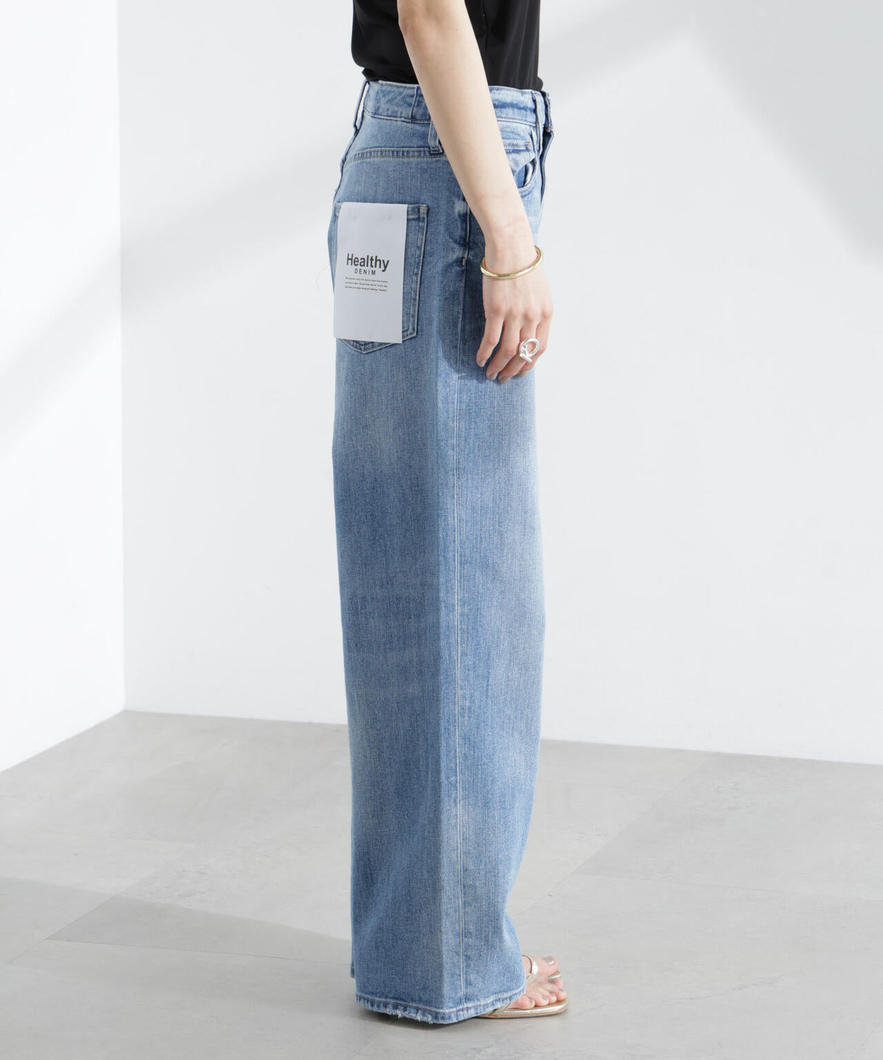 Healthy DENIM/Pink Pepper ワイドストレートデニム 6715127041