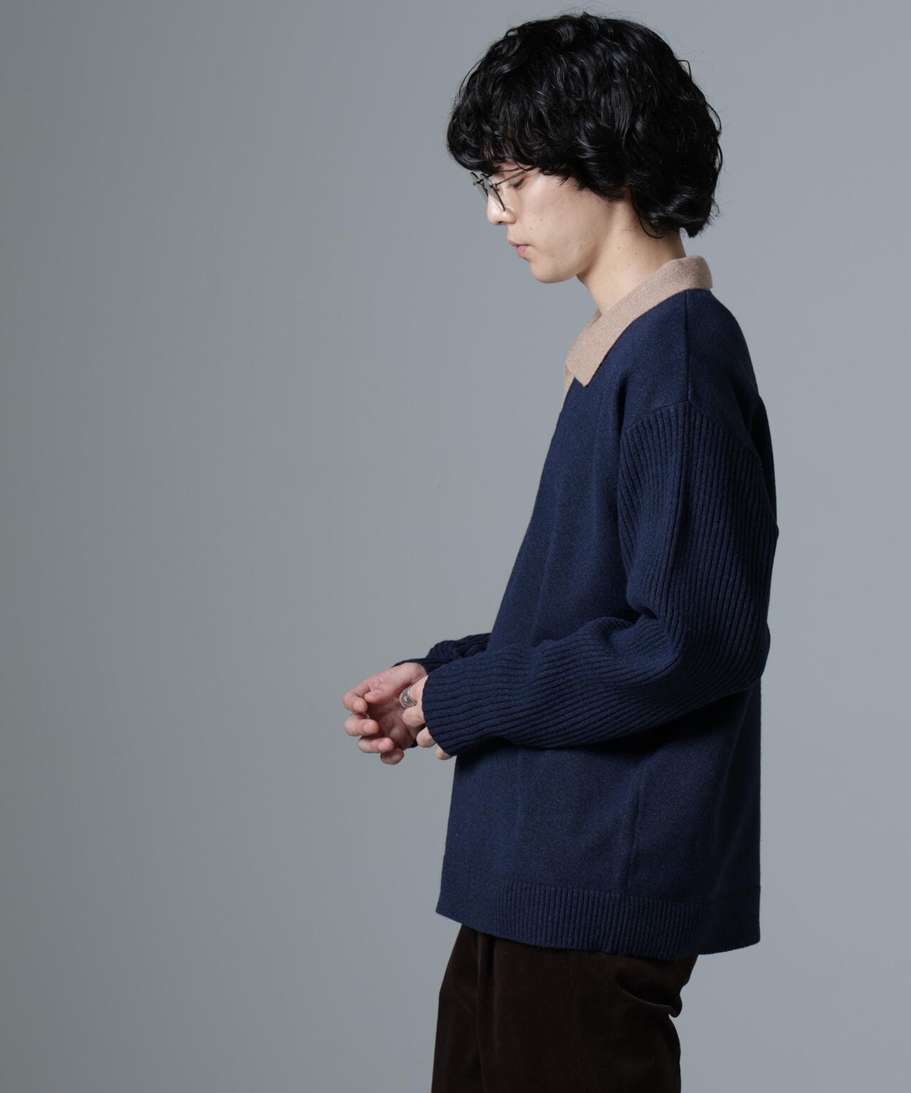 WEB限定/バイカラースキッパーニット 6724222229