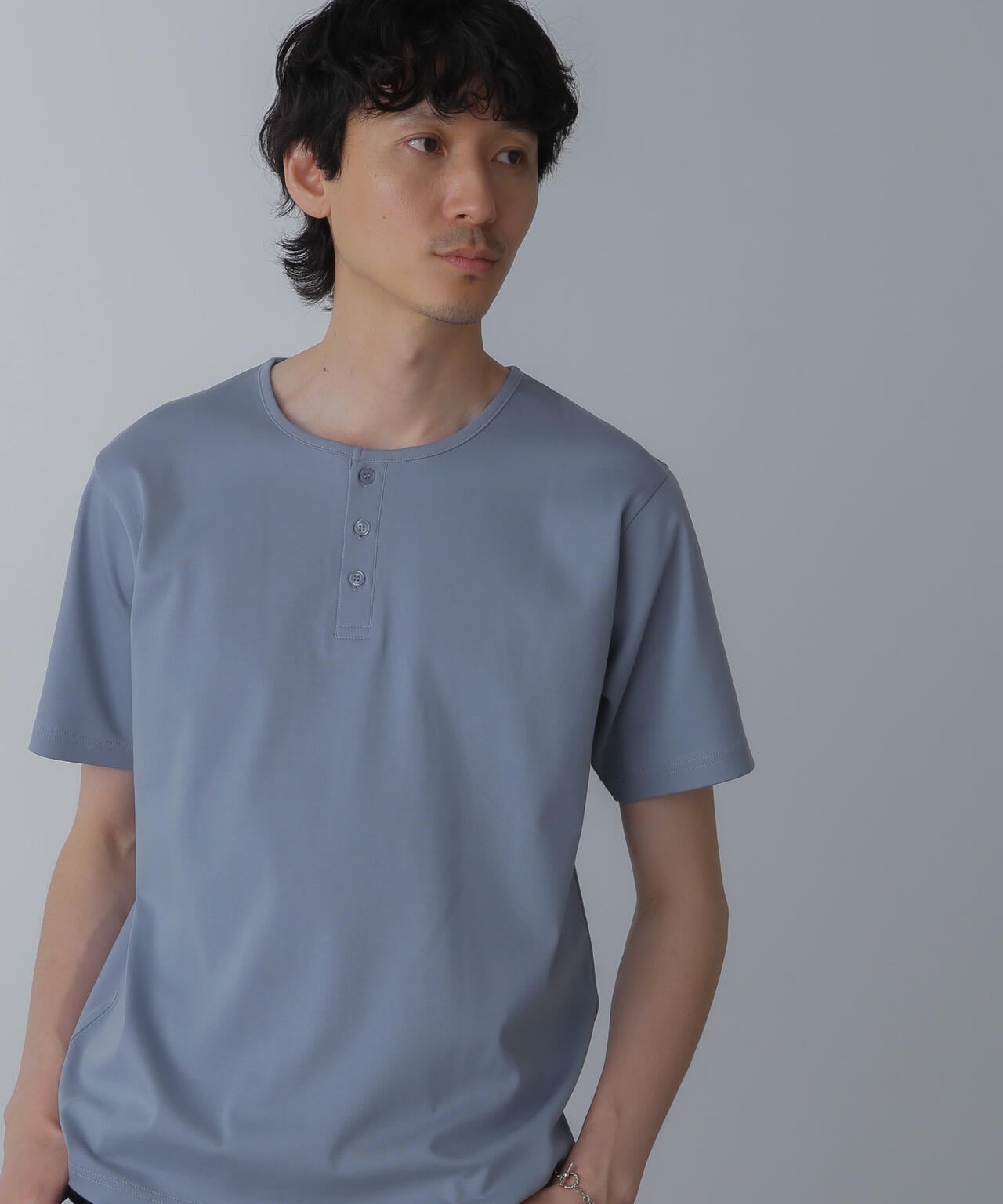 WEB限定/アンチスメル ヘンリーネックTシャツ 半袖 6724124227