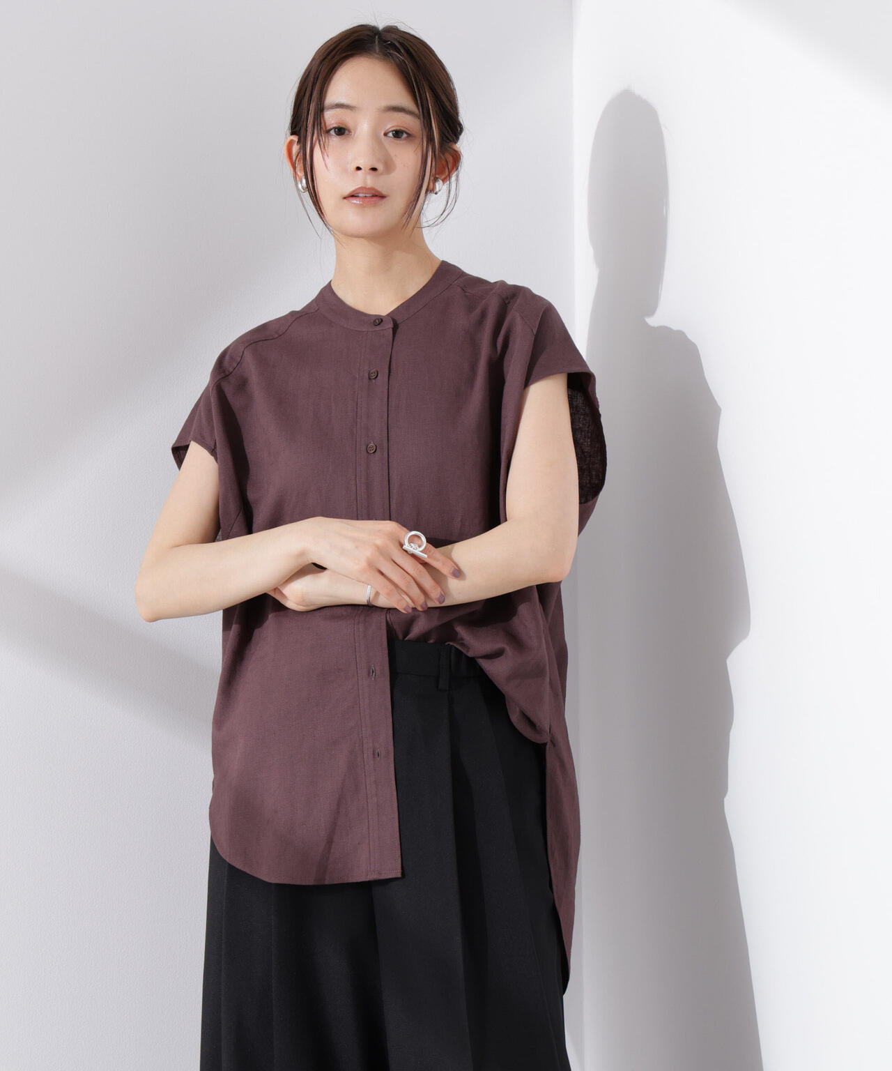 Anti Smell Linen フレンチスリーブシャツ 6735121302