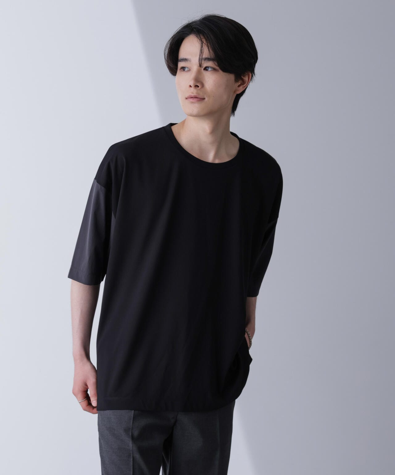 WEB限定/袖切り替えビッグTシャツ 半袖 6724224211