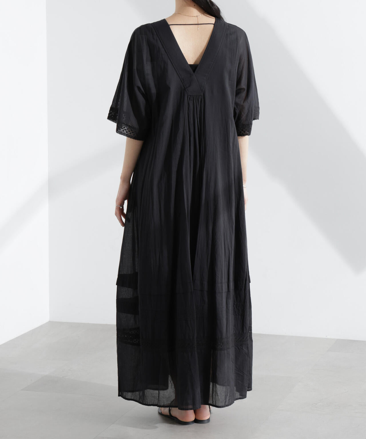 Sara mallika/COTTON VOILE LACE PINTUCKDRESS 6715119053