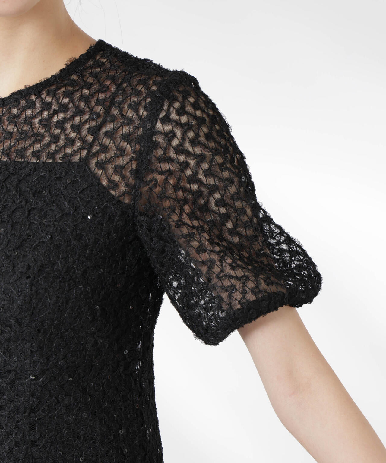 kaene/スパンコールレースドレス 6715119065